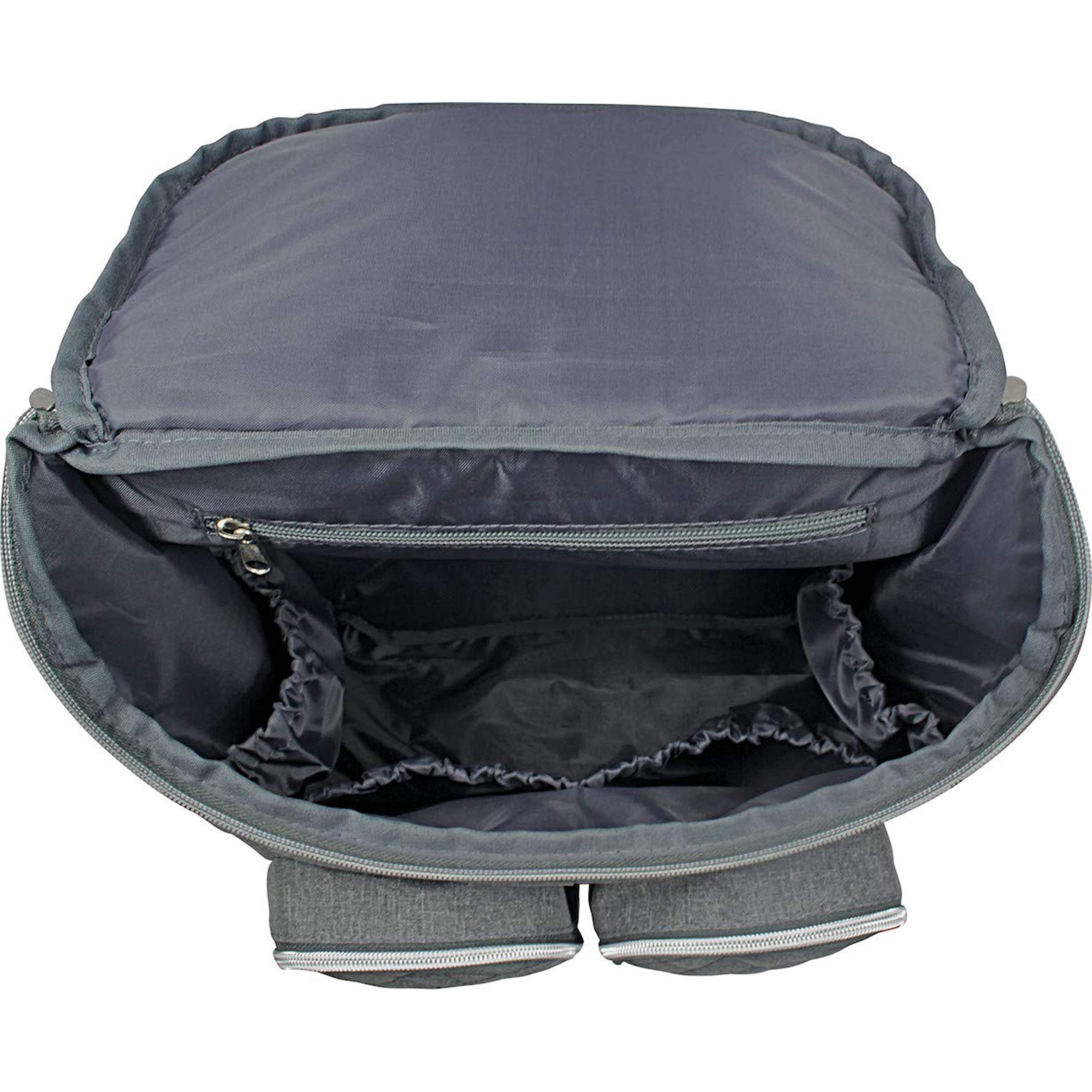 Dooky Wickeltasche 2 in 1 Universal Baby Kinderwagen Tasche Rucksack Kombination mit Reißverschluss (inkl. Wickelauflage/Wickelunterlage, 11 Fächer, verstellbare Riemen), Grau Melange