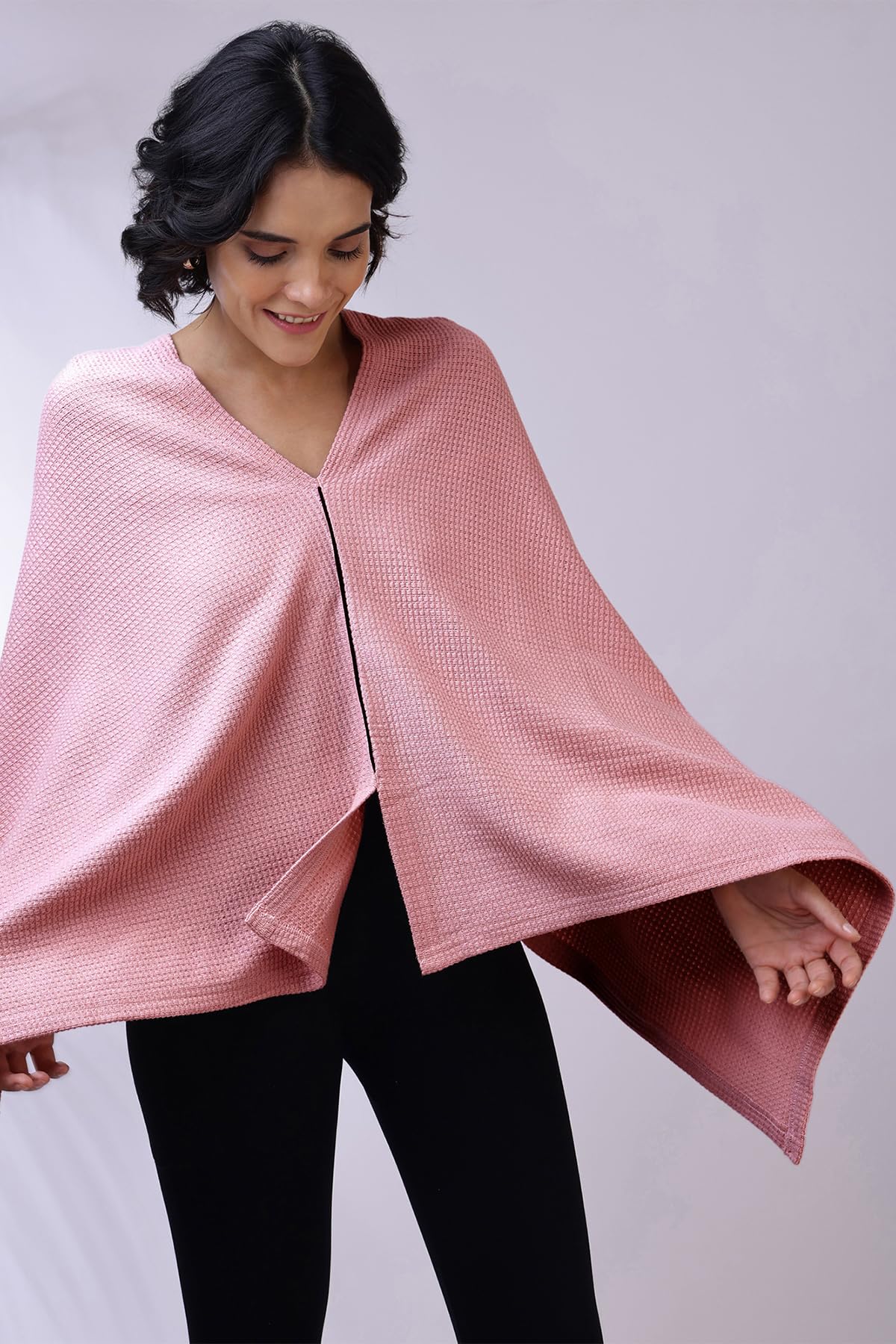 Zelena Cotton Bamboo Blend Premium Nursing Cover for Breastfeeding | Breastfeeding Cover for Mothers | Feeding Shawl for Mother | Feeding Cloth | Breathable Nursing Covers | Poncho For Mom (Light Pink) - Image 5 thumbnail