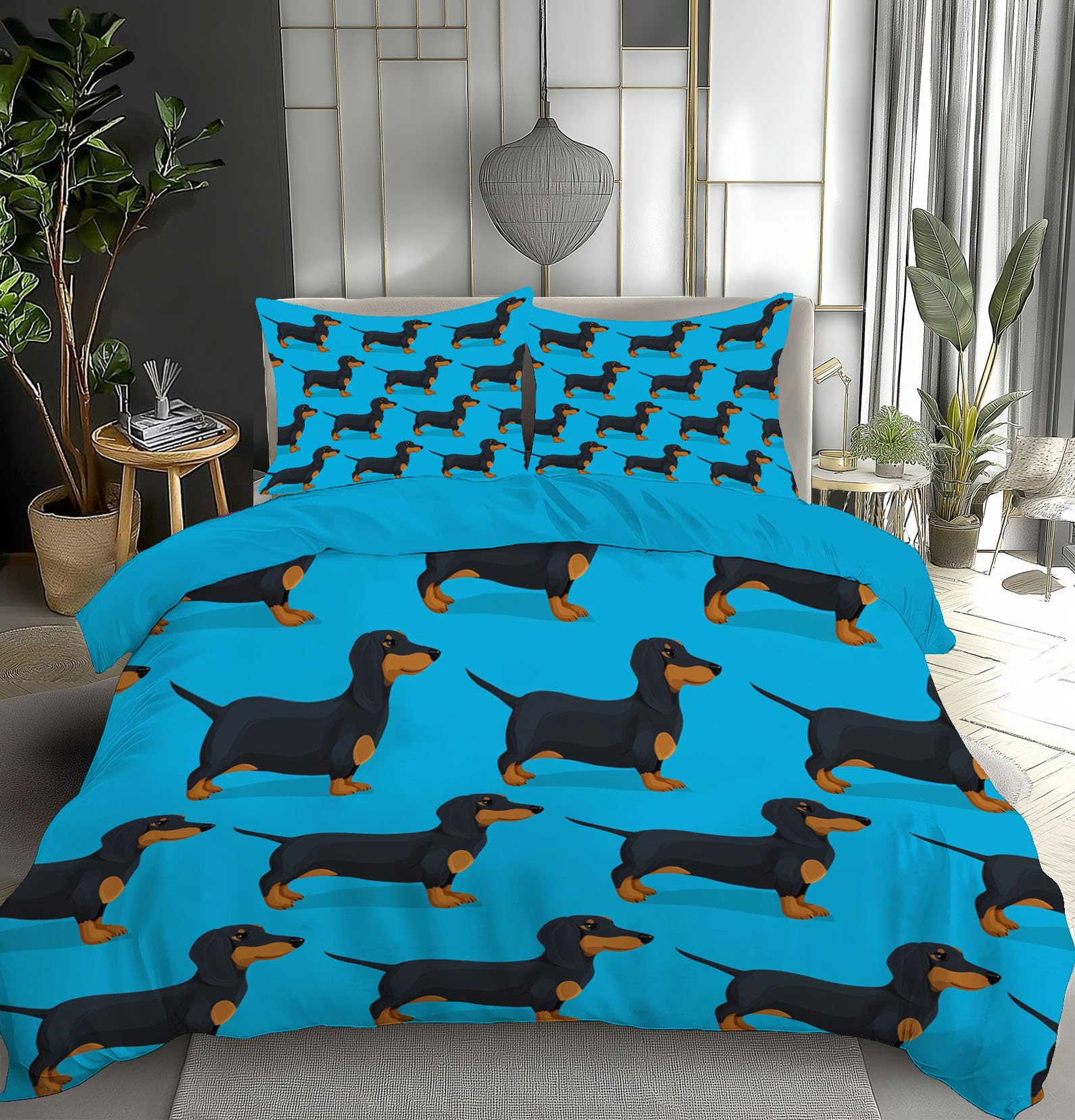 Ensemble de literie Teckel 3D 240x260cm fini la couette qui glisse