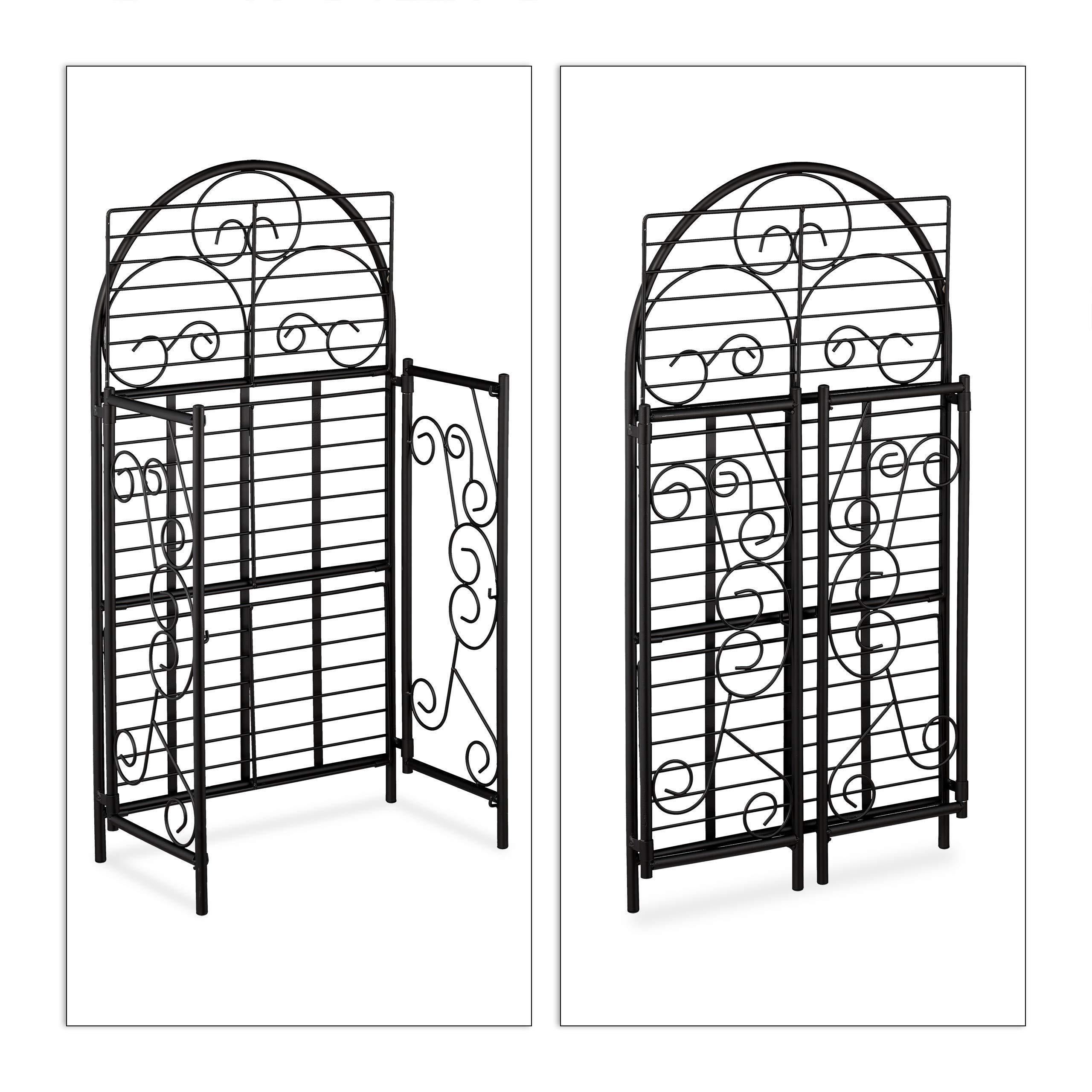 Relaxdays étagère extérieure Jardin, Pliable, 3 Niveaux, Balcon, Jardin & intérieur, métal, HLP 83 x 44,5 x 25 cm, Noir