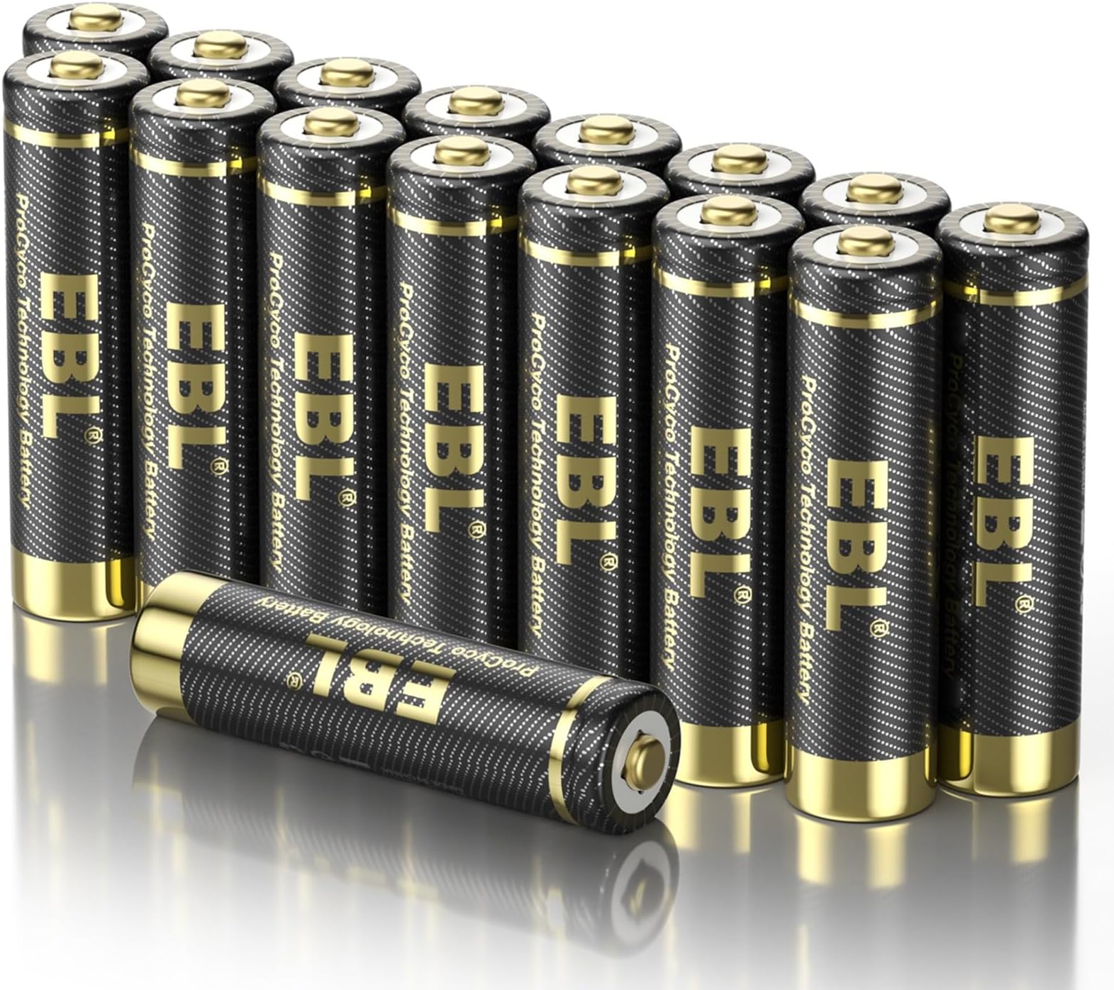 EBL 8PCS AA Piles Rechargeables Pro, Piles AA Rechargeables Doré Pro Ni