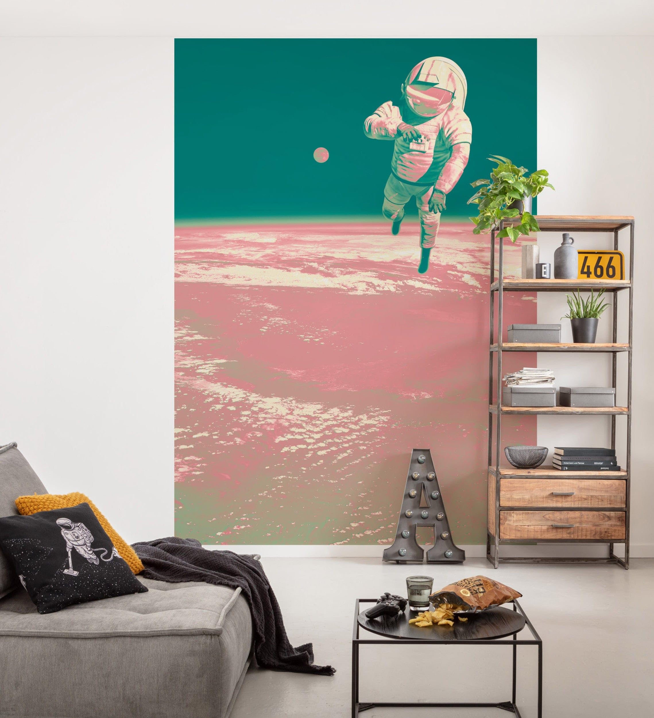 Komar IAX4-0019 Non-Woven Photo Wallpaper Spacewalk Dimensions 200 x 280 cm (W x H) Moon Space Astronaut Children's Room Wallpaper - Image 2