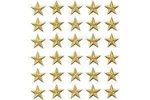 30PCS Embroidered Iron-On Star Patches for Personalizing Clothing and Accessories (1.2 Inches)