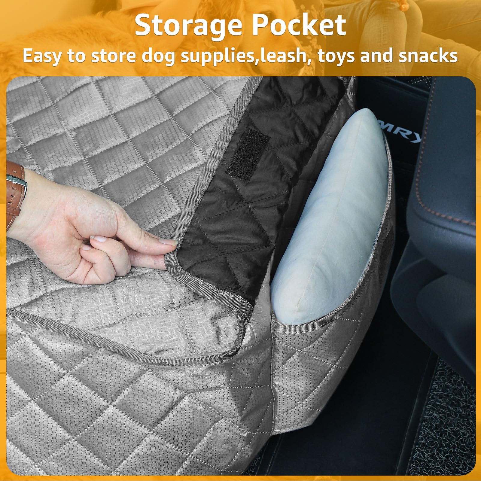 PETICON Waterproof Front Seat Car Cover 2 Pack, Full Protection Dog Car Seat Cover with Side Flaps, Nonslip Scratchproof Captain Chair Seat Cover Fits for Cars, Trucks, SUVs, Jeep, Gray (Gray) - image 6