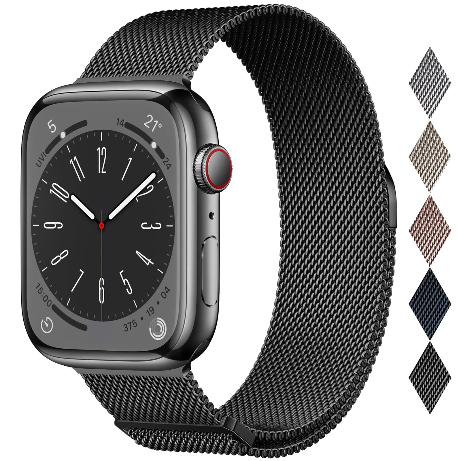 EPULY Milanese Edelstahl Armband Kompatibel mit Apple Watch Armband 40mm 42mm 38mm 41mm 44mm 45mm 46mm 49mm, Einstellbar Magnetisch Metallarmband für iWatch Series 11 10 9 8 7 6 5 4 3 SE 3 Ultra 3