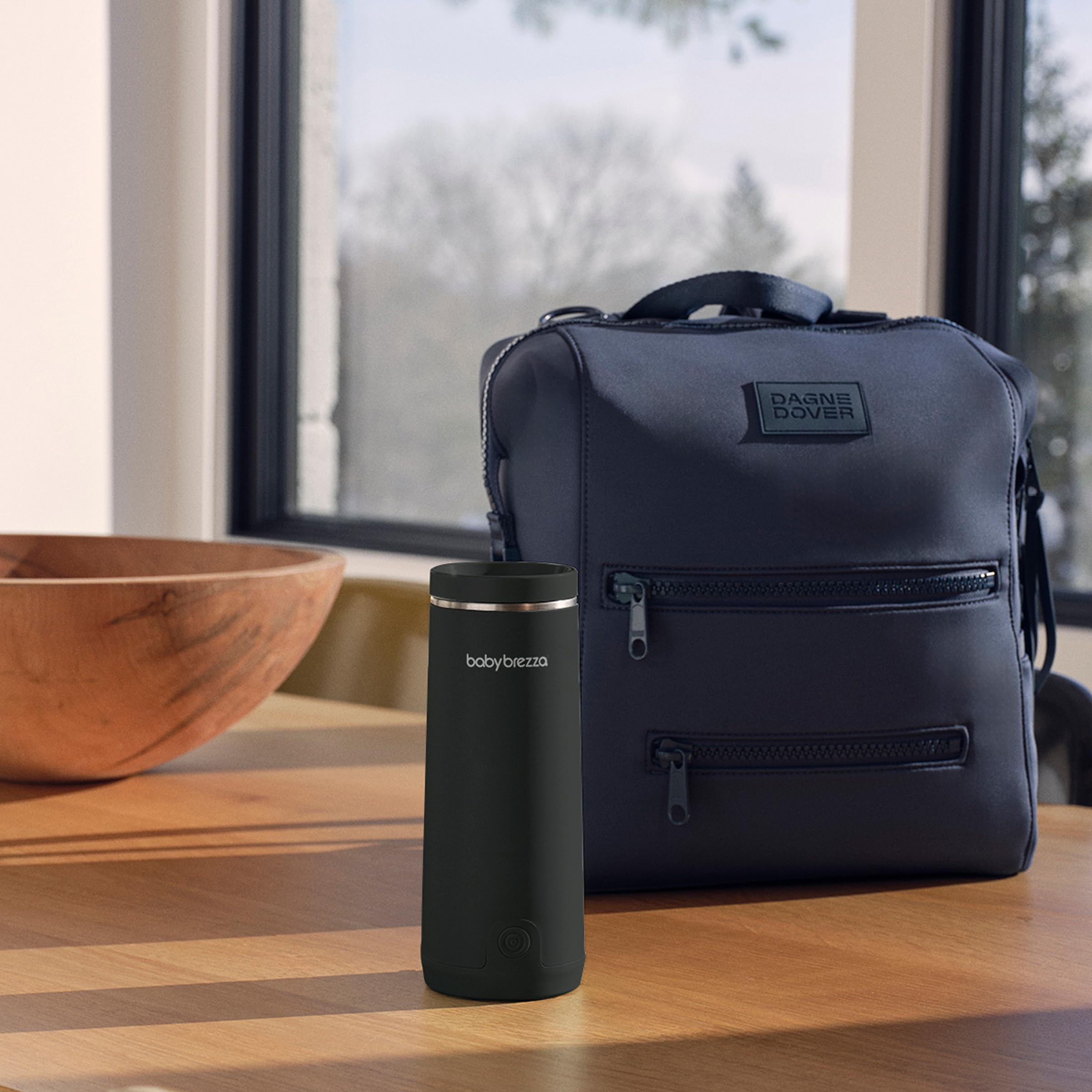 Baby Brezza SuperFast Superschneller tragbarer Muttermilch- und Wasserwärmer für die Reise Schwarz – 67% schneller – Kabellos & wiederaufladbar über USB-C – Edelstahl – 4 Temperaturstufen – 270 ml