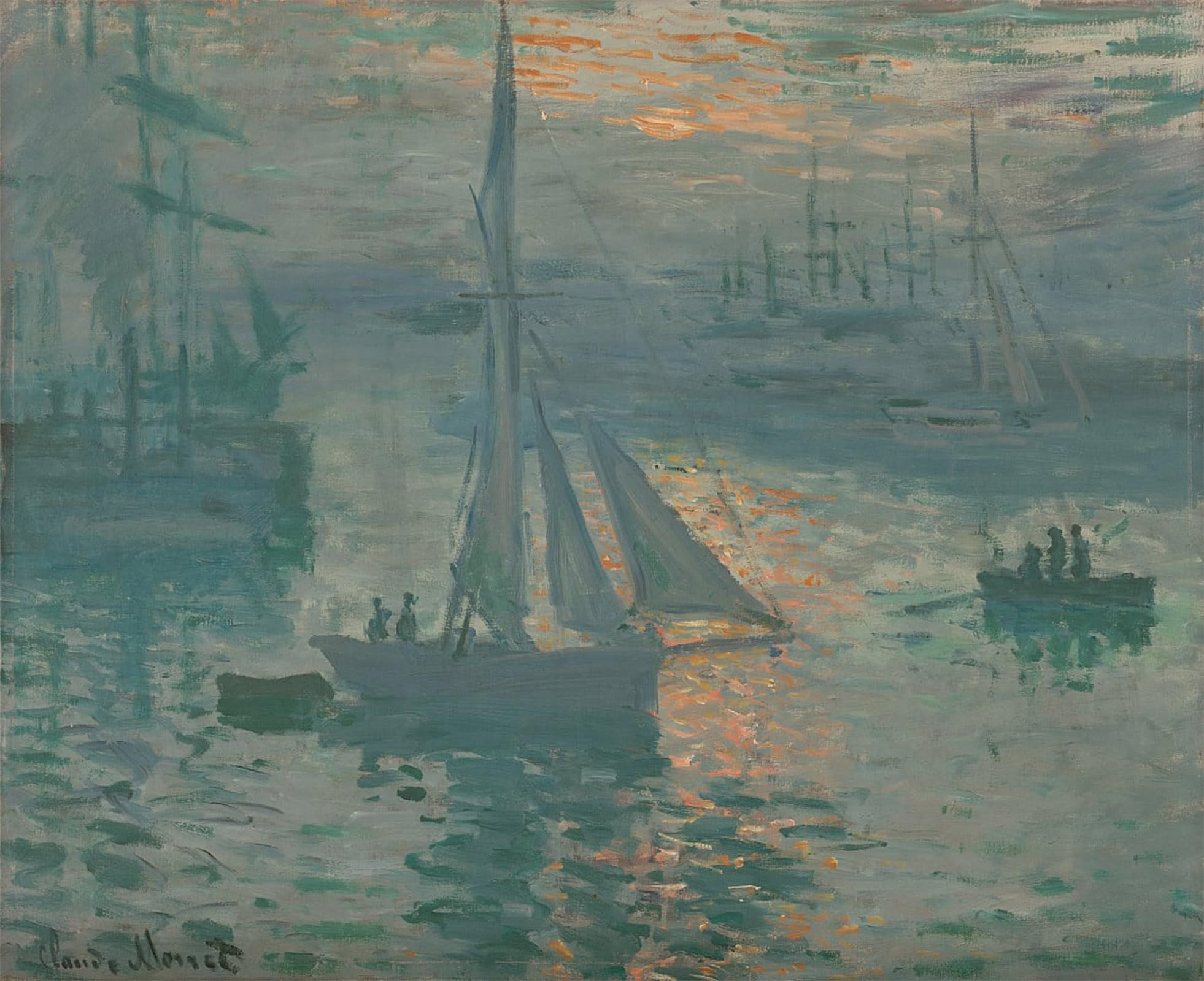 ARTXLXXBN Famous Art Print Poster Vintage Wall Art Sunrise by Claude Monet Canvas Art Poster for Home Decor 60x90cm