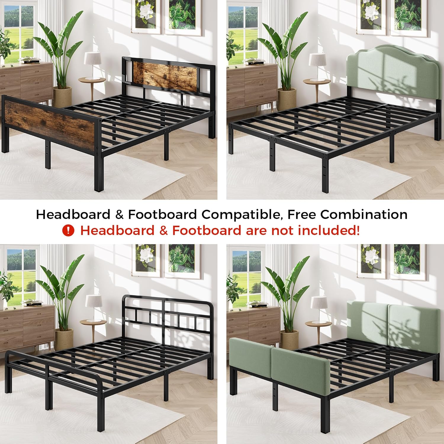 Queen Bed Frame, 14 Inch Queen Size Bed Frame with Underbed Storage, Heavy Duty Metal Platform Bed Frame No Box Spring Needed, Noise Free - Easy Assembly - Image 6