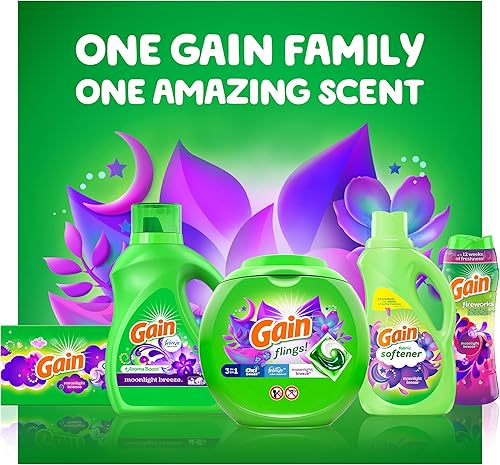 Miniatura 6 de Gain Fireworks - Cuentas potenciadoras de aroma en lavado, brisa de luz de luna, 12.2 onzas