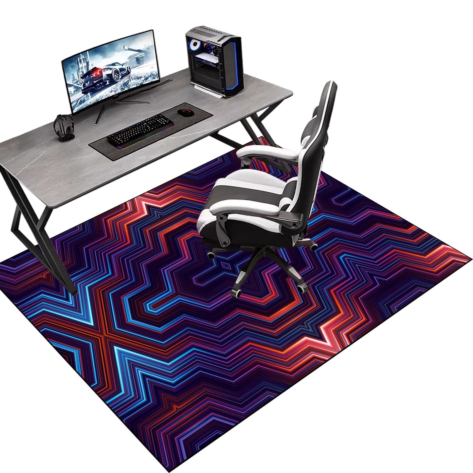 Tkuhknag 80 x 120 cm Office Chair Mat Hardwood Floors | Multi-Purpose Protector Chair Carpet | Gaming Floor Mats Suitable For Medium Pile Carpet Floors And Wooden Floors Carpeted and Hardwood Floor