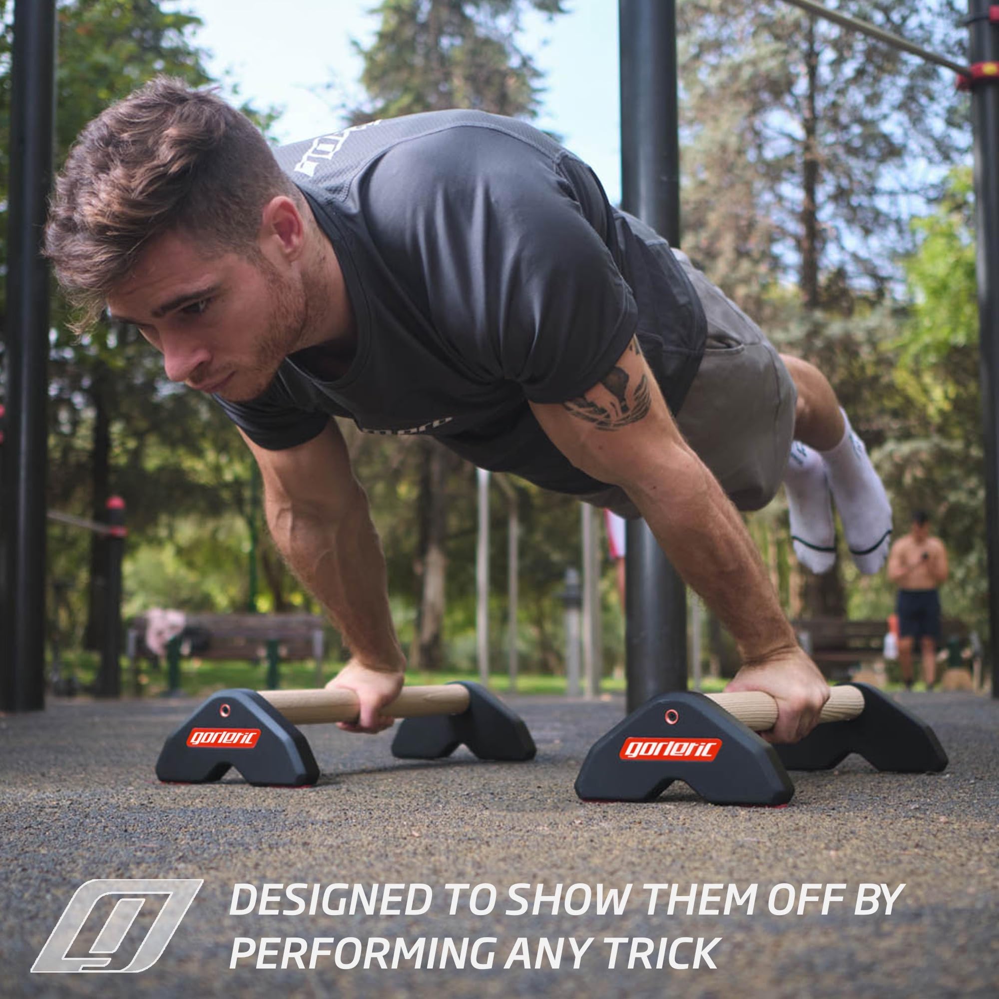 LowFit PRO Gorletic Calisthenics Parallettes - Parallele da ginnastica, facile da trasportare, testato dall'atleta, design magnetico di qualità.