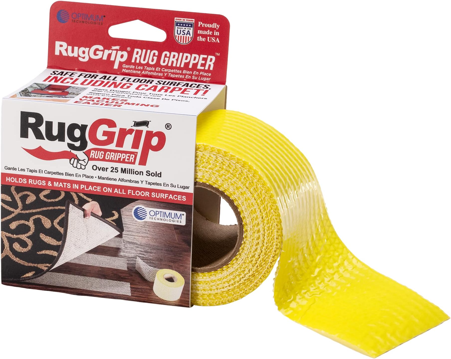 Rug Gripper Tape for Area Rugs and Runners (2.5" x25ft)
