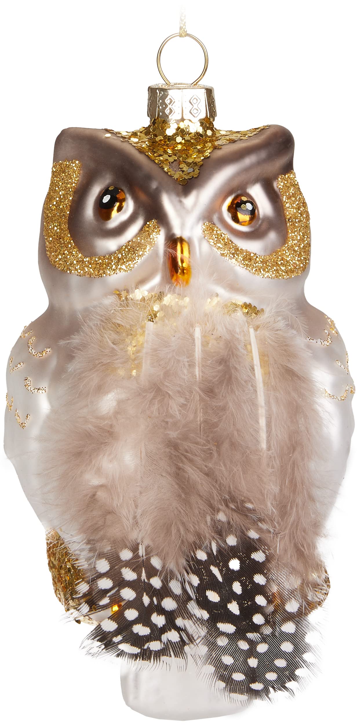 BRUBAKER Owl - Hand-Painted Glass Christmas Bauble - Mouth-Blown Christmas Tree Decoration Figures Funny Decoration Pendant Tree Ball - 5.1 Inches (13 cm)