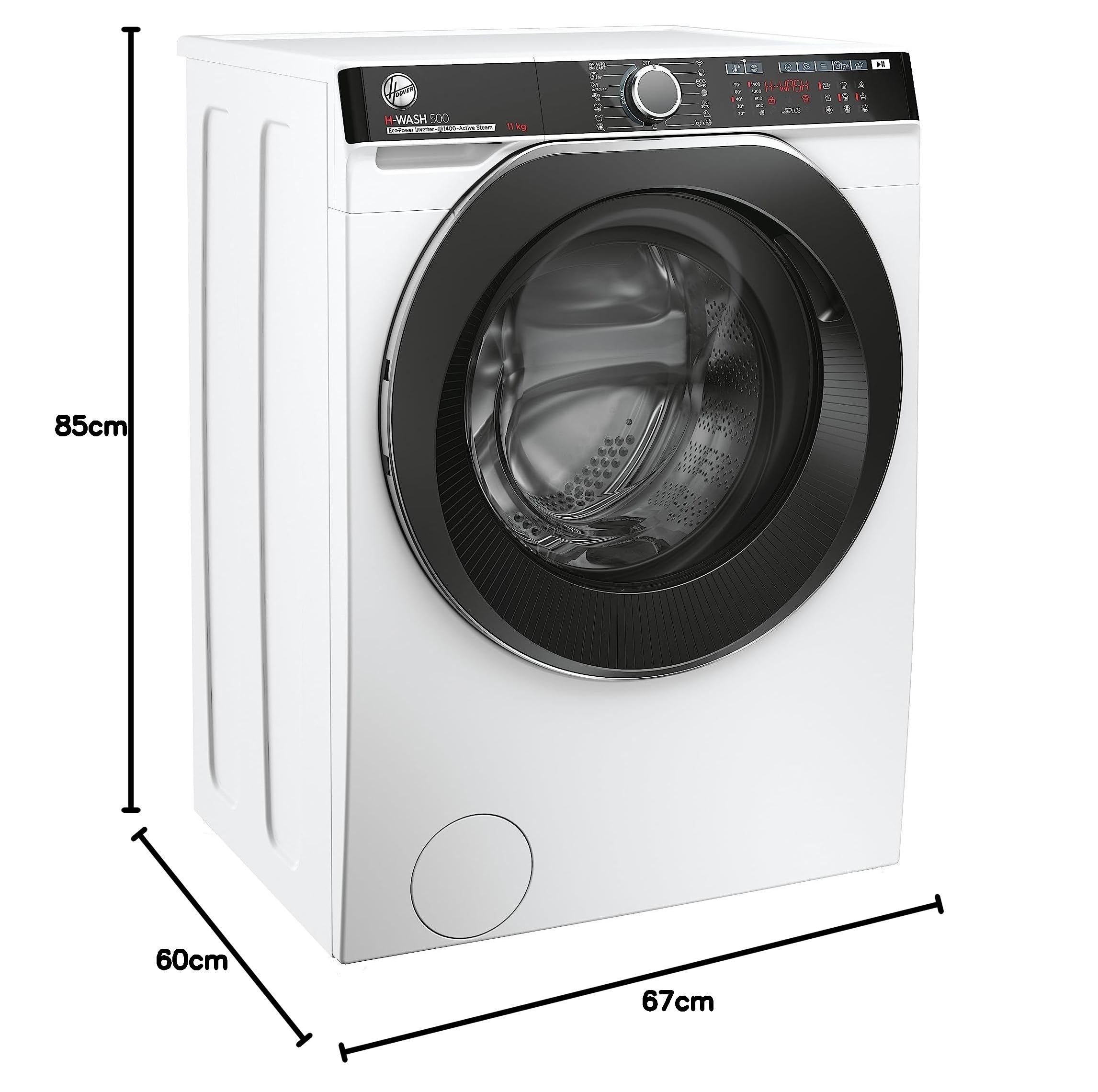 Hoover H-WASH 500 HWP 411AMBC/1-S Waschmaschine/Energieeffizienzklasse A/Füllmenge 11 kg/Eco-Power Inverter Motor/Power Care System/ActiveSteam/hOn App Steuerung/Wi-Fi + Bluetooth