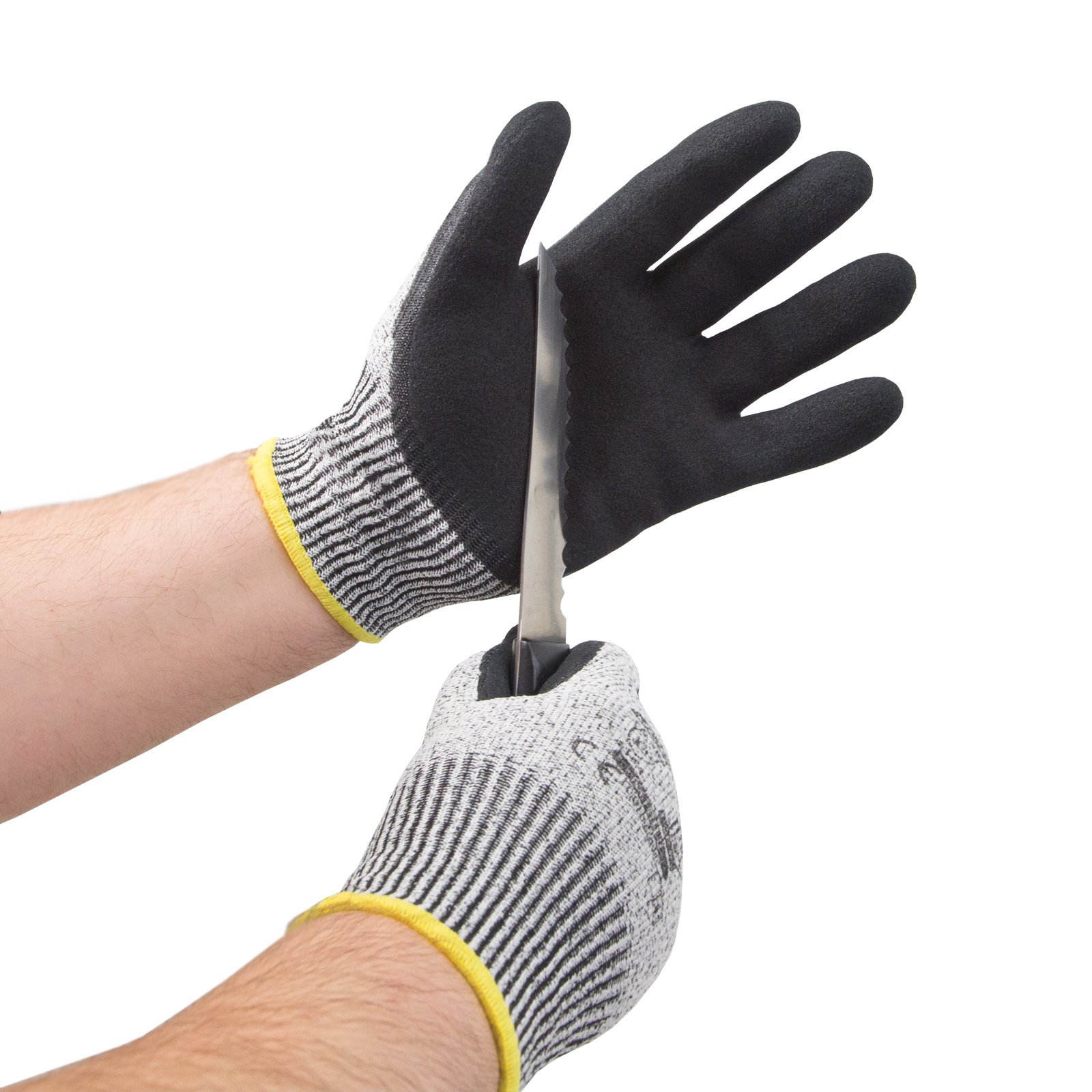 JORESTECH - Guantes de trabajo de punto recubiertos de nitrilo, protección de mano PPE, nivel de resistencia de corte de hoja 5