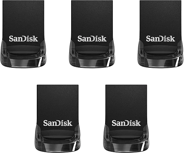 SanDisk 64GB 5-Pack Ultra Fit USB 3.1 Flash Drive (5x64GB) - SDCZ430-064G-B5CT, Black