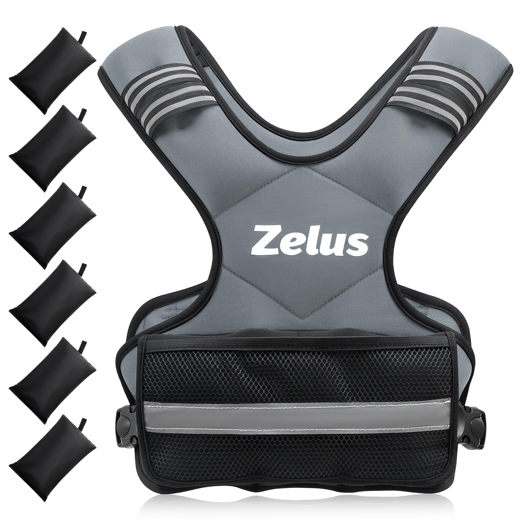 ZELUS Weighted Vest for Men Women,Adjustable 4-32lb Vest, Removable Weights