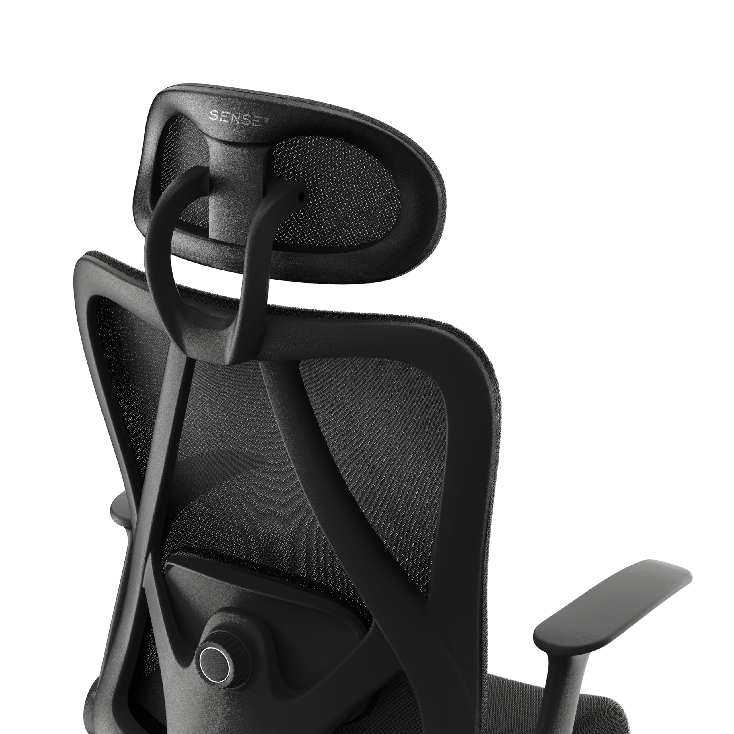 SENSE7 Fotel Biurowy Gamingowy Ergonomiczny Krzesło Obrotowe Biurowe Regulowany dla Home Office Graczy do 150kg Oddychająca Tkanina Regulowany Zagłówek z Podparciem Podłokietnikami 2D – Noxo Czarny