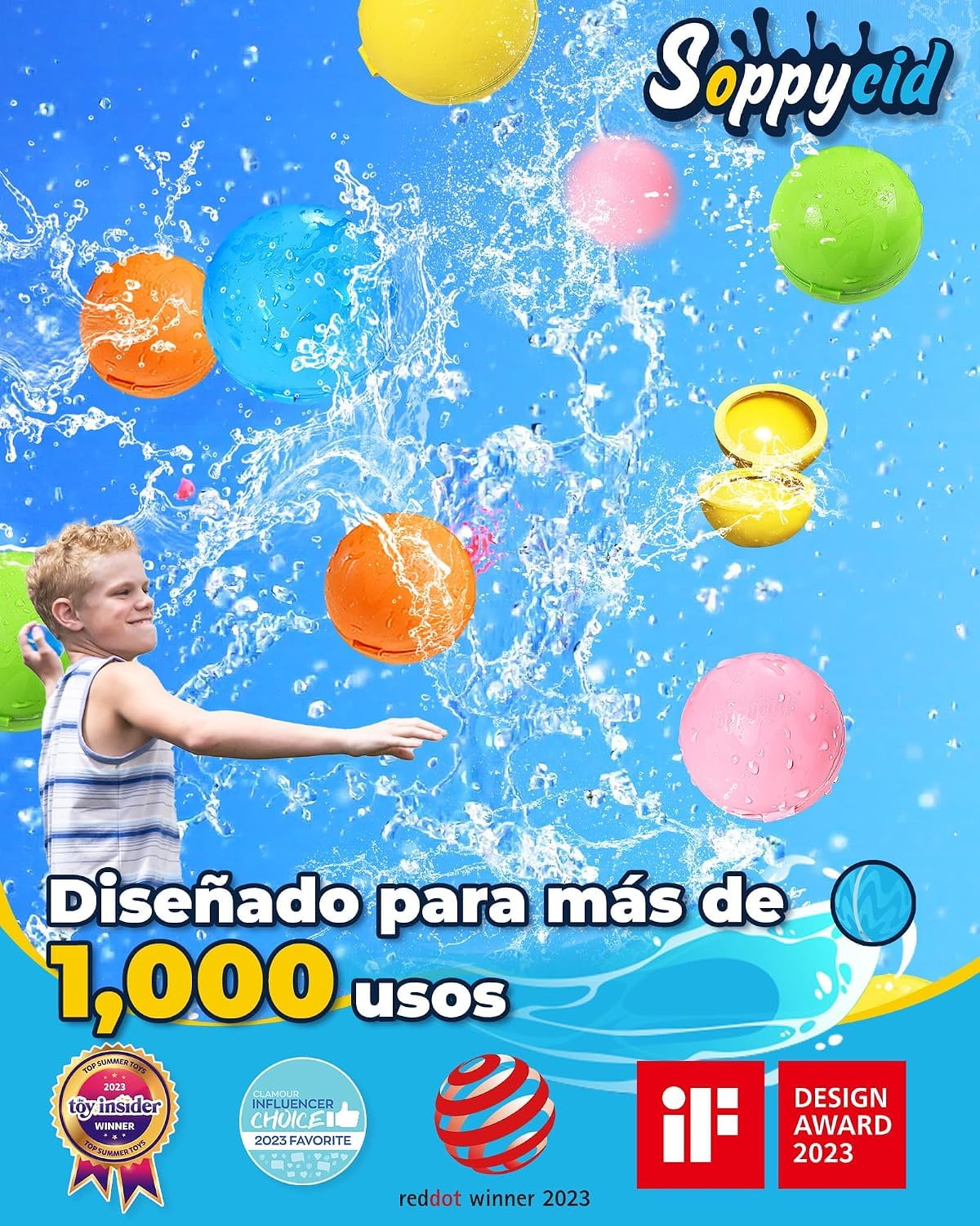 12 bombe d'acqua riutilizzabili, gonfiabili rapidamente, giocattolo estivo per bambini e adulti, per giardino, piscina, spiaggia, feste