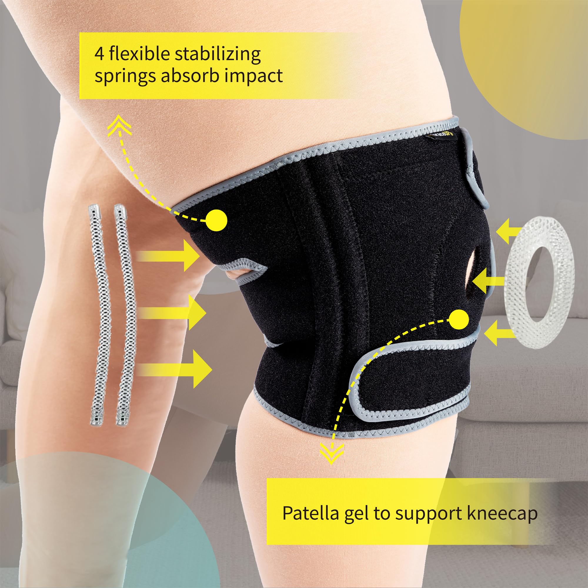 BraceUP Plus Size Knee Brace – 2XL to 5XL Knee Support for Knee Pain, Man and Woman knee brace plus size (2XL-3XL)