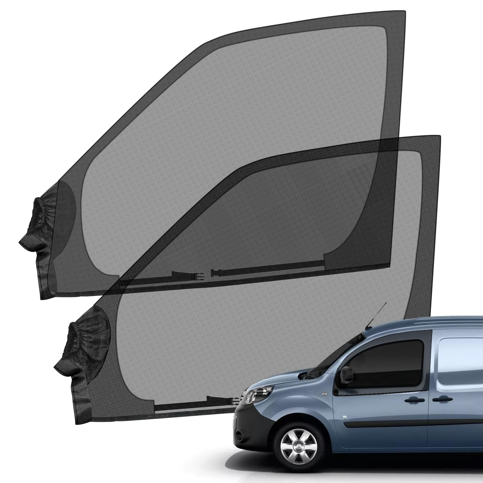 Moustiquaires de Porte Avant Compatibles avec Renault Kangoo 1997-2025, (Paire) 2 Pièces Pare-Soleil de Fenêtre de Voiture Compatibles avec Mercedes-Benz Citan 1997-2025 Maille Respirante pour Camping