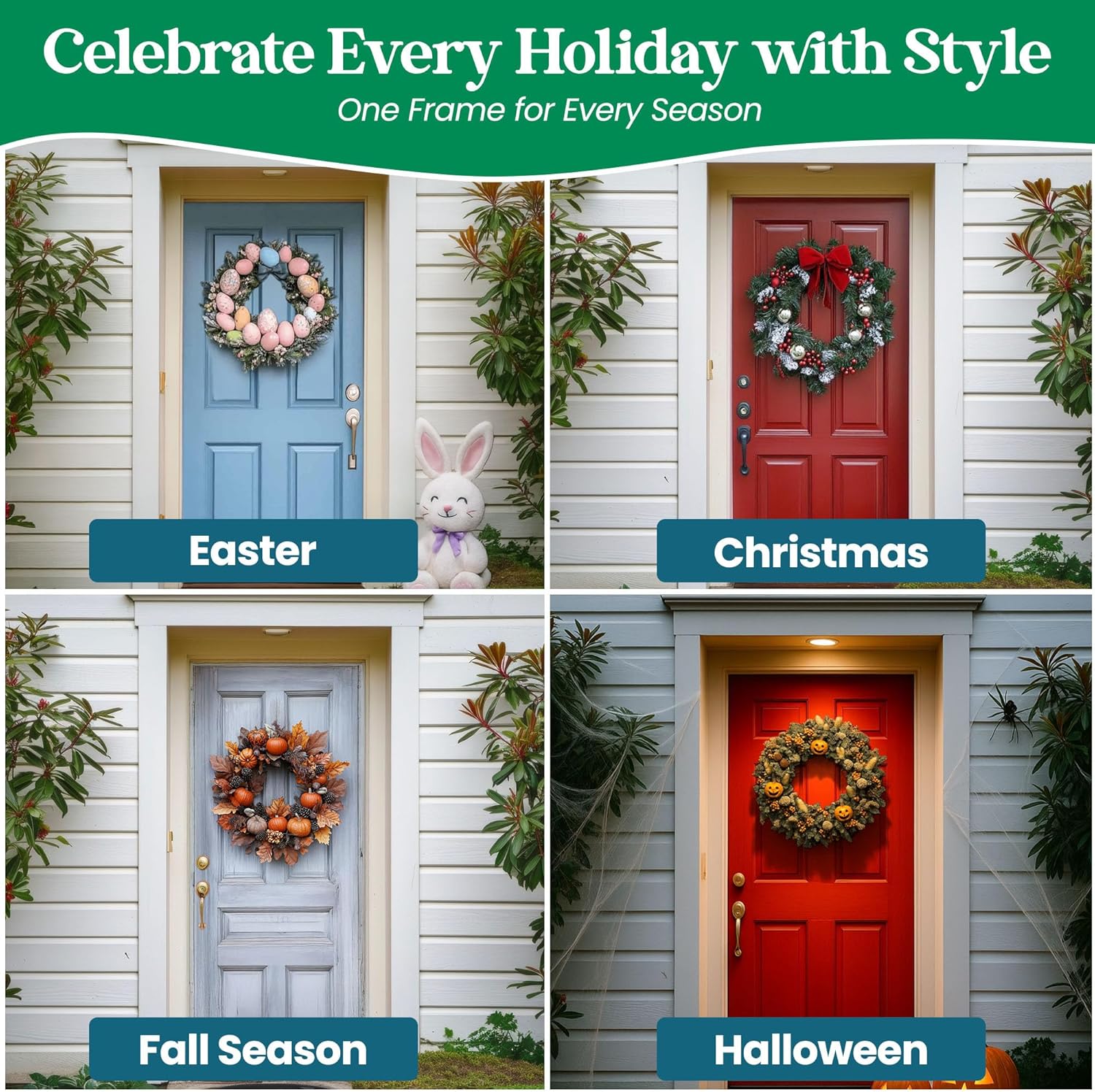 10-Pack 14 Inch Wire Wreath Frame – Round Metal Wreath Form with Ring Design for DIY Crafts, Floral Projects, and Home Decor – Dark Green Wire Frame for Christmas Holiday & Weddings