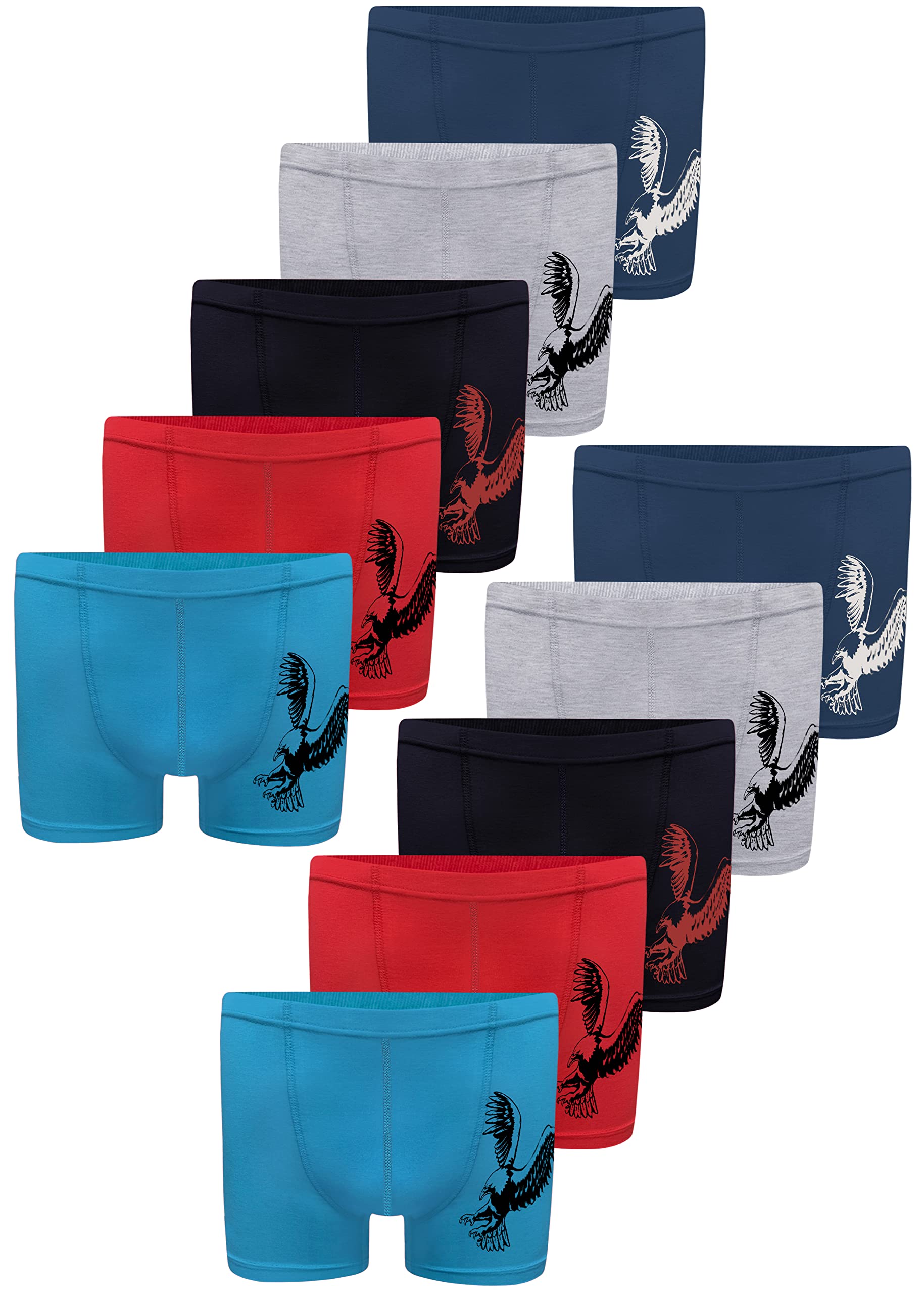 LOREZA ® 10 Calzoncillos bóxer Algodón para niño Ropa Interior Tallas de 2 a 15 años