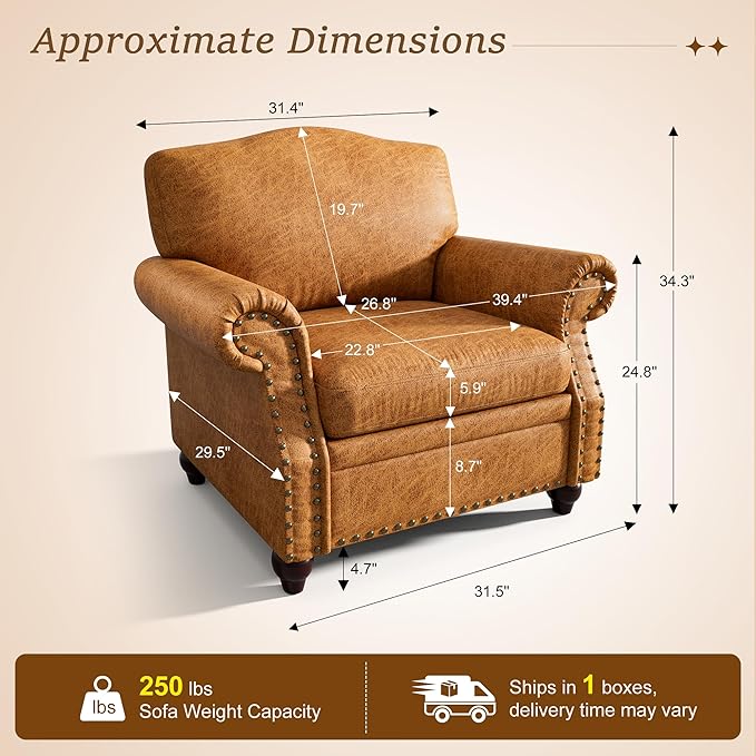 Sillón Individual Tapizado en Cuero Sintético Marrón miniatura 2