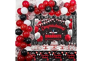 Sumptuous Graduation Decorations for Class of 2024 in Red and Black