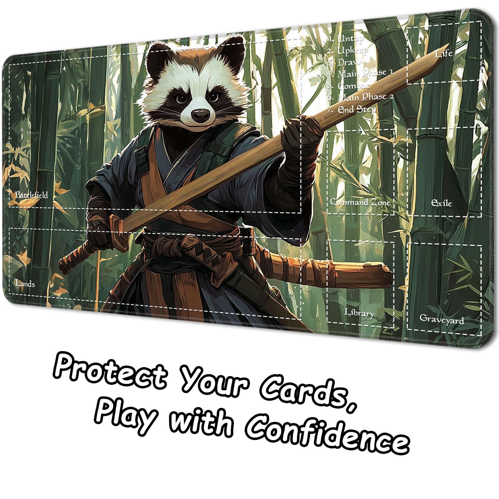 MTG Playmat with Zones 24x14 Inch, Trading Card Game Mat for Magic The Gathering TCG Playmat with Free Bag - Image 3