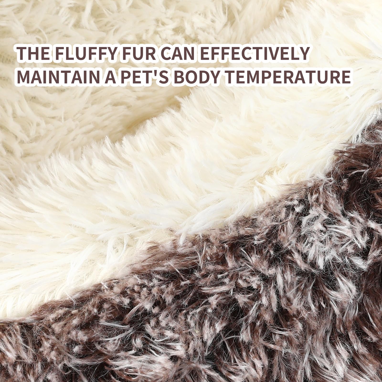 KITTYWOO Dog Bed Round Hooded Plush Cat Cave Self Warming Pet Bed Donut Anti Anxiety Fluffy Pet Bed for Puppy and Kitty