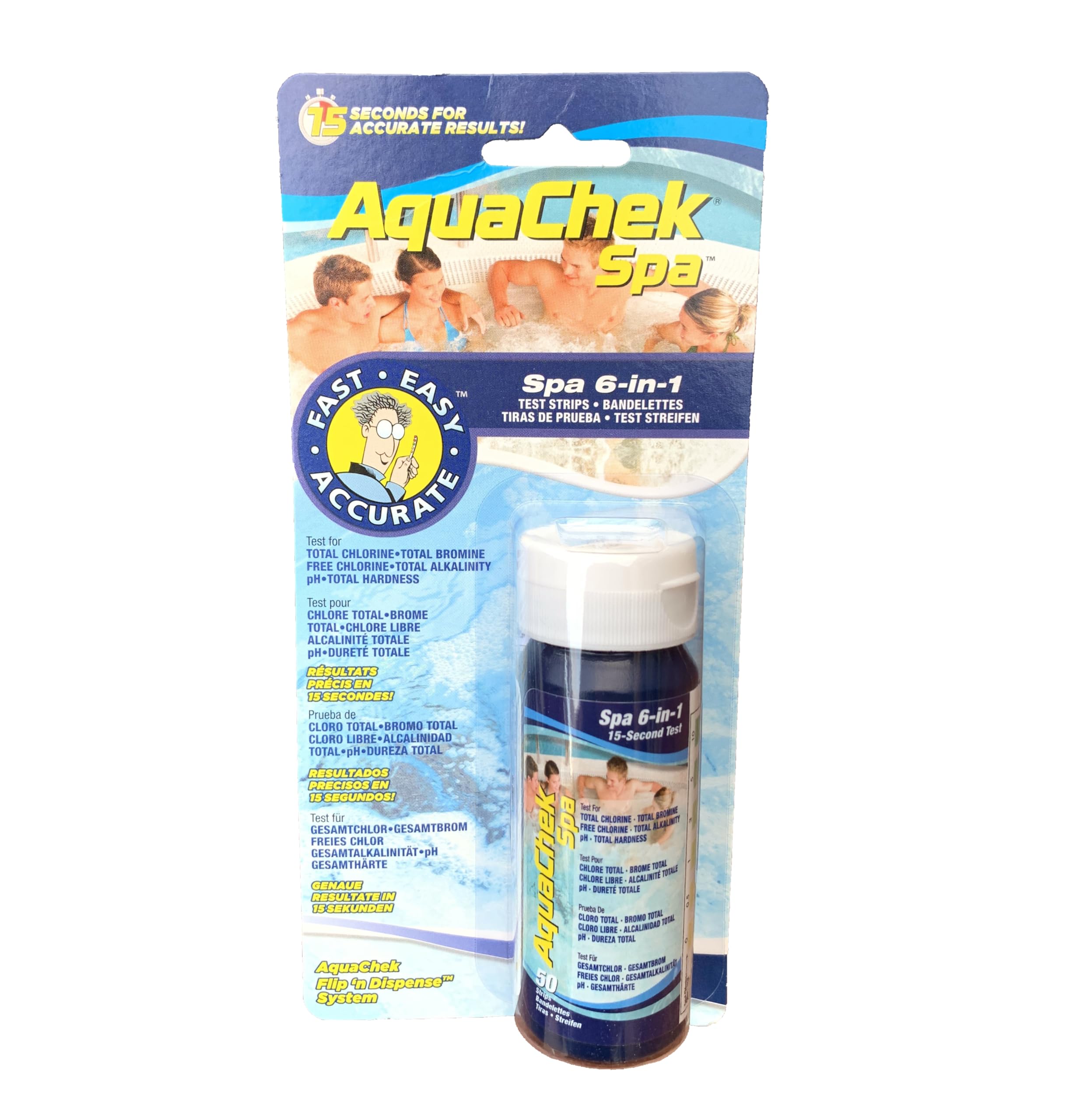 Happy Hot Tubs AquaChek Spa 6-Way Test Strips Chlorine Bromine PH Hardness Total Alkalinity