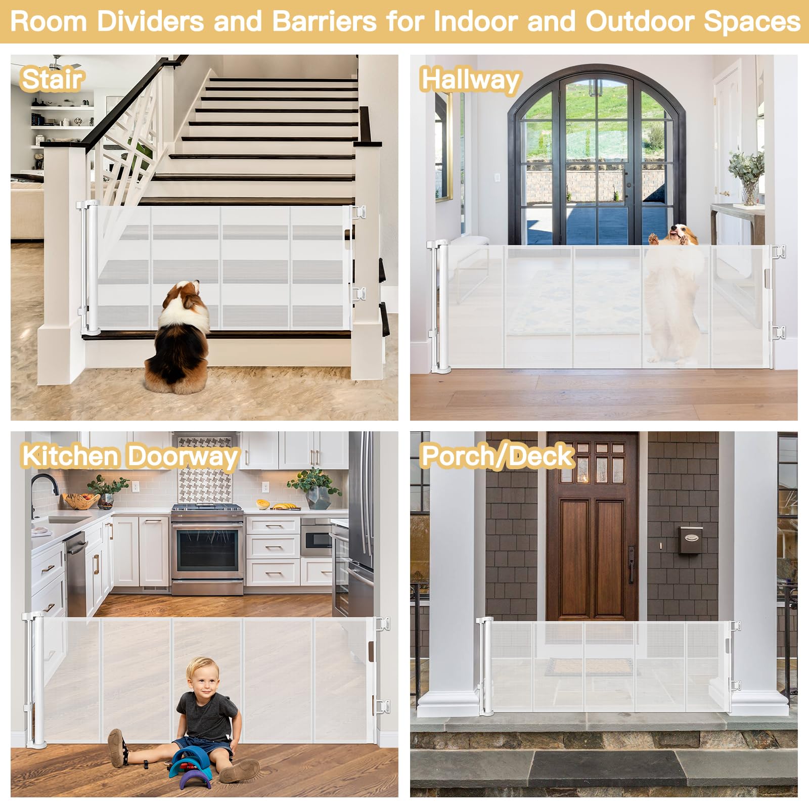 Extra Tall Baby Gate Sliding Pet Gate For Doorways Expandable 32