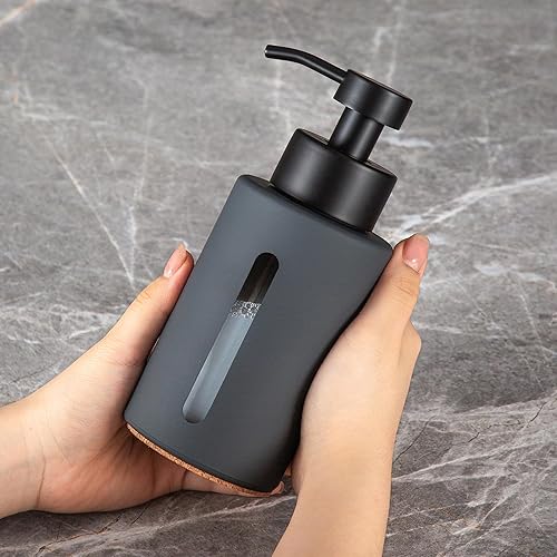 Miniatura 6 de Enra Dispensador de jabón para platos con ventana, dispensador de jabón de cocina Gary de 12 onzas con bomba de mano de acero inoxidable,