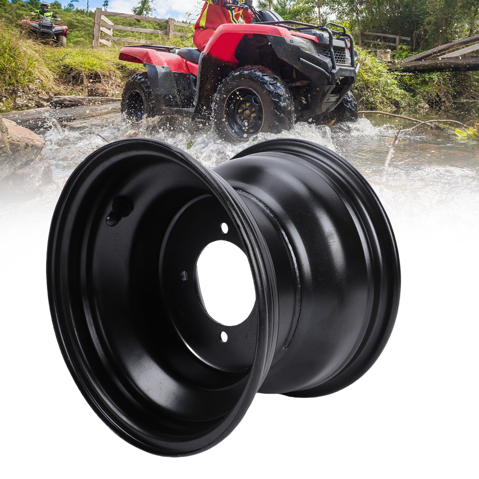 Ausla Llanta de ATV de 8 Pulgadas, Llanta Trasera de Acero de Alta Dureza 18X9.50-8 con 4 Agujeros para Go Kart Quad Dirt Bike Buggy Ride on Mower