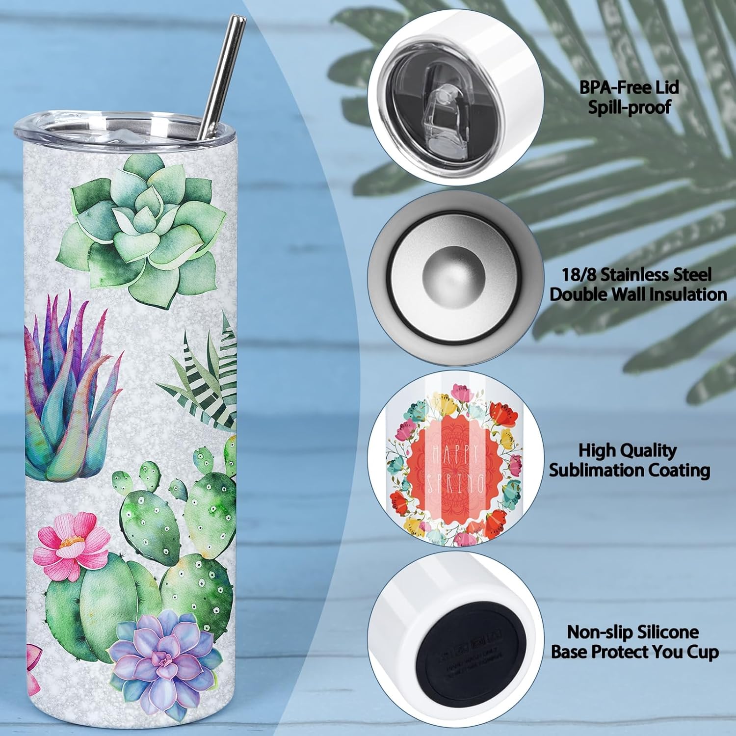 24 Pack Sublimation Tumblers, 20 oz Stainless Steel Sublimation Cups with Lid and Straw, Individually Boxed - Image 3