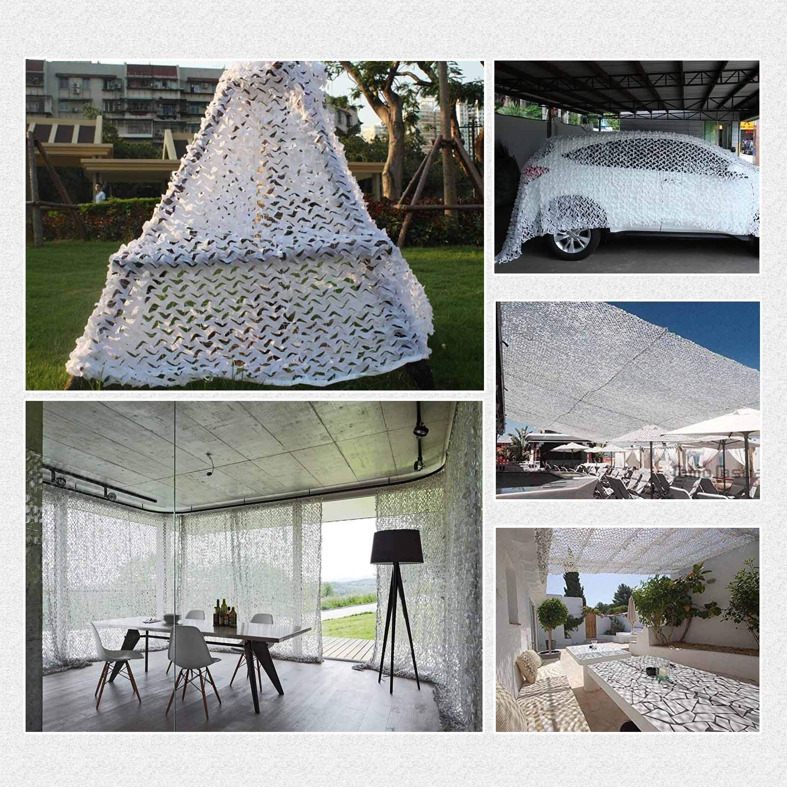 Rete Mimetica Bianca, da Giardino, da Spiaggia, Militare, Leggera e Resistente, utilizzata for Caccia, tiro, Decorazione di Sfondo, coperture for Auto(4x10m)