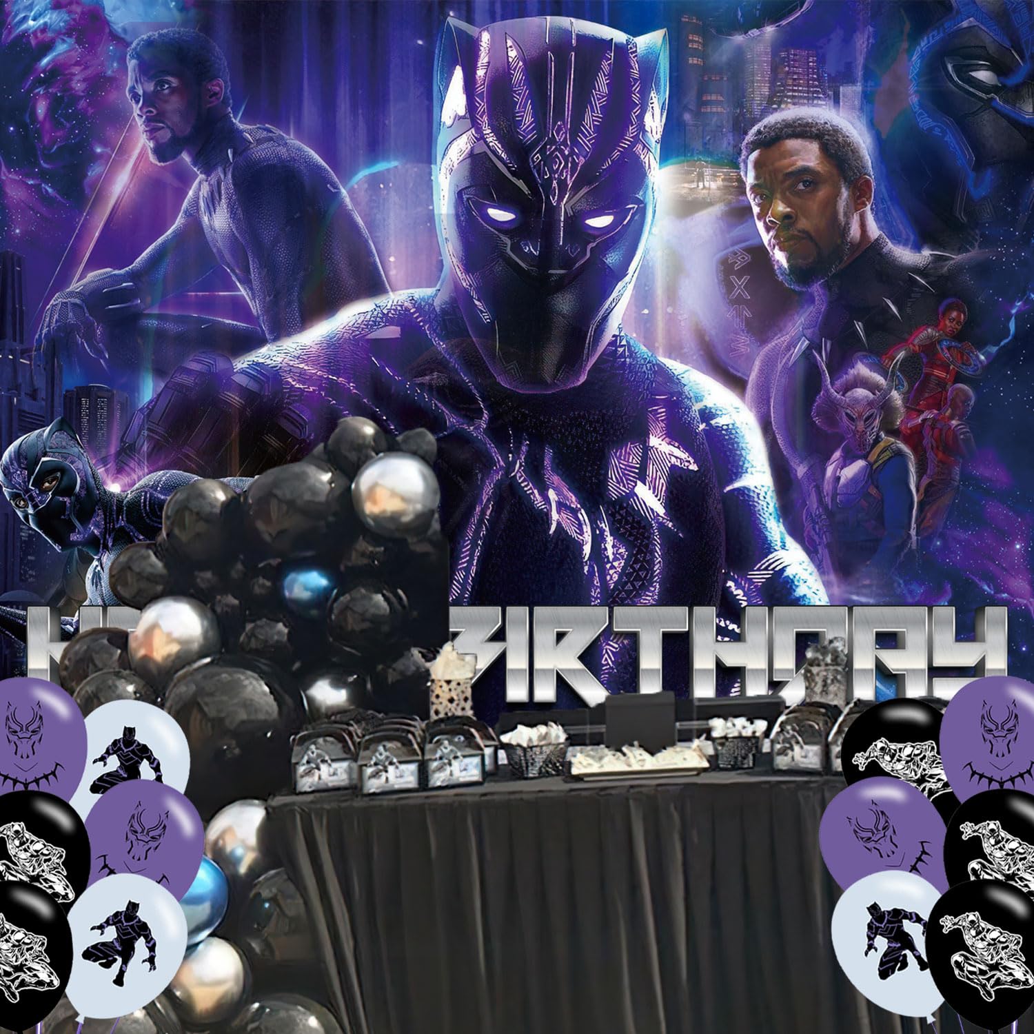 Dinoeye Black Panther Birthday Party Supplies - View #7