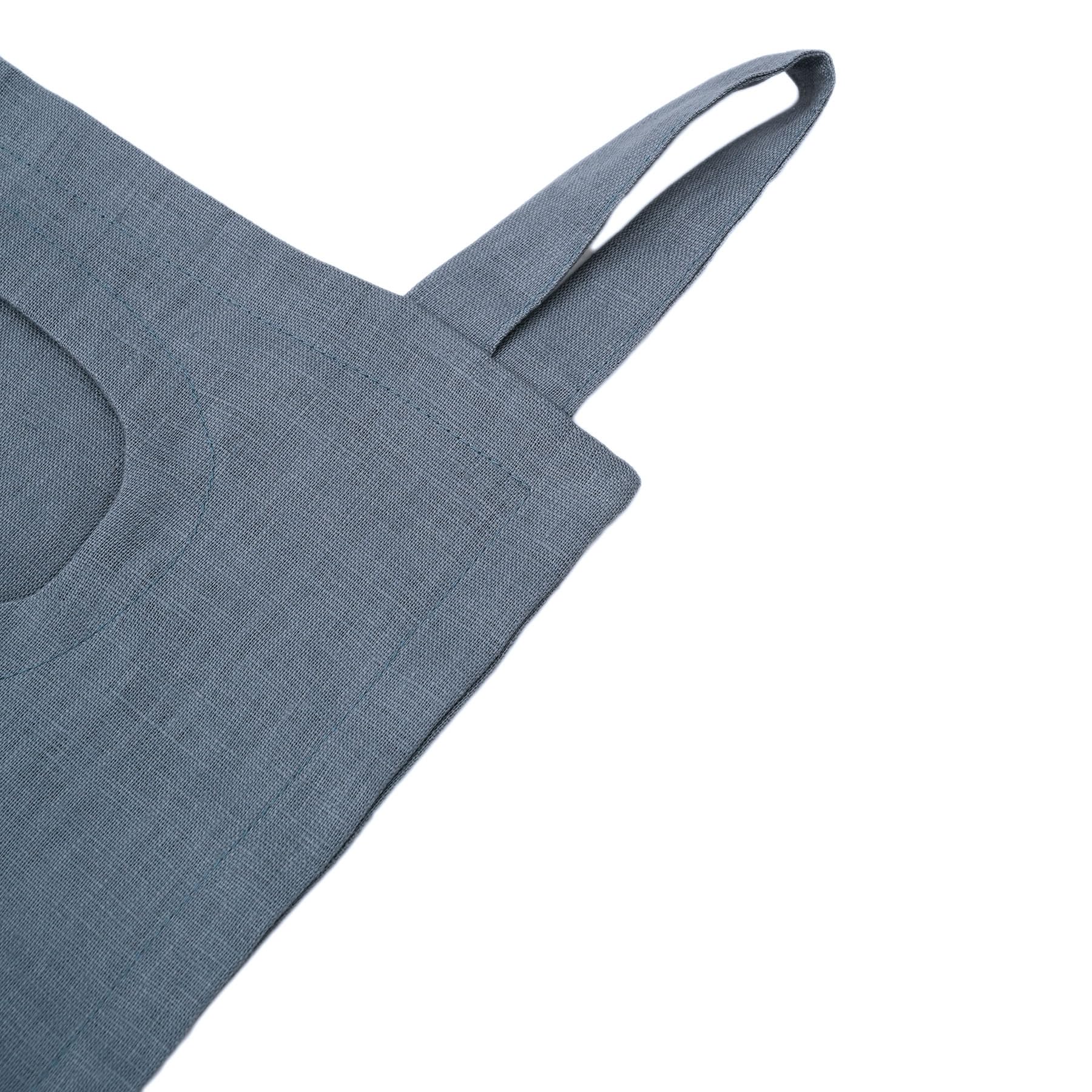 Amazhiyu Wäschekorb zum Aufhängen an der Tür, 100 % Leinen, hält schmutzige Kleidung und spart Platz, blau