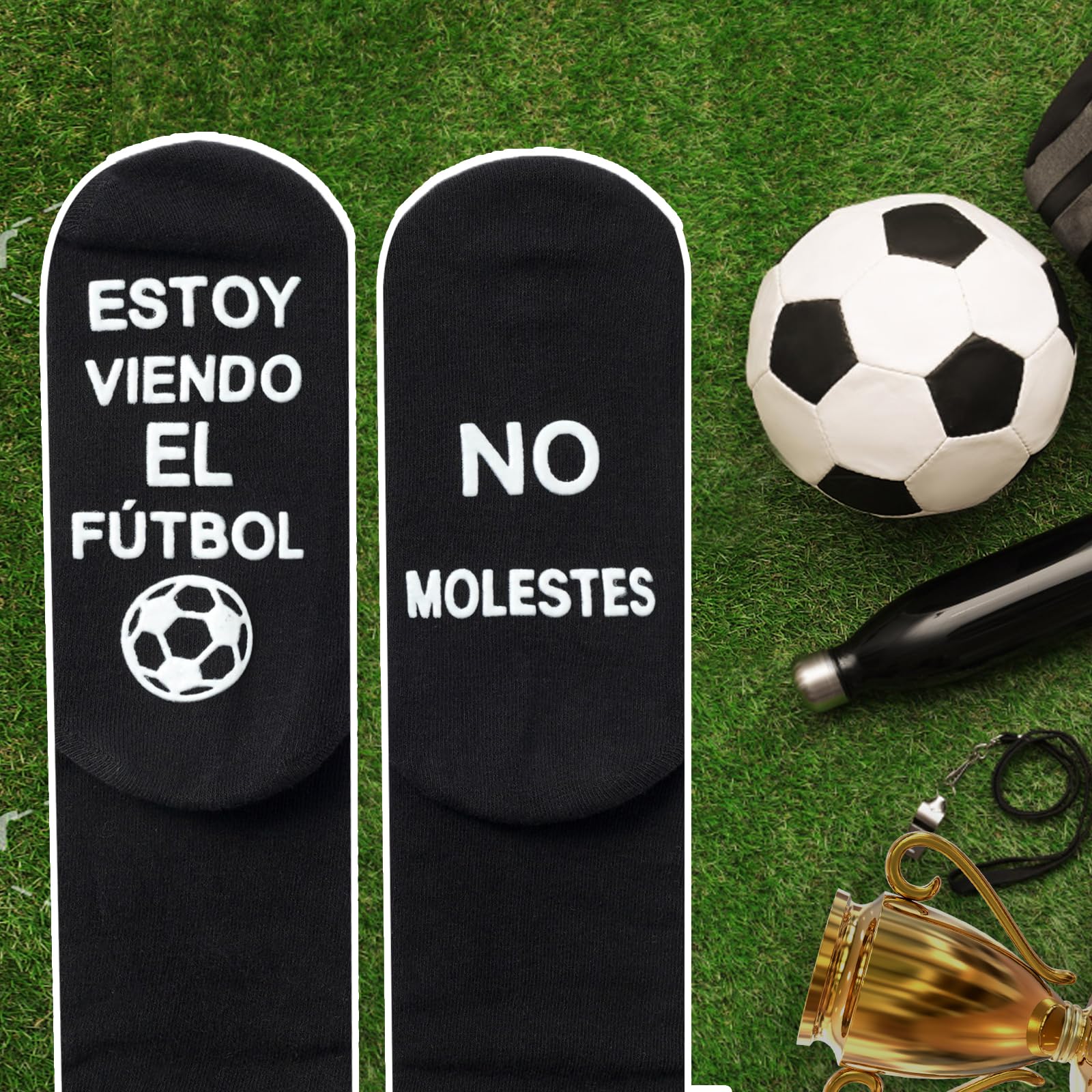BISOUSOX Calcetines Hombre Divertidos Algodón Calcetines 39-46 Regalo Hombres Padre Fanáticos del Fútbol Calcetines Antideslizantes Regalo Cumpleaños