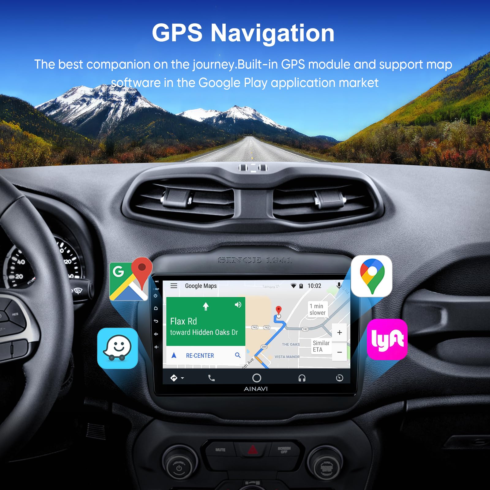 Android Car Stereo For Jeep Renegade 2014-2018 - 9" Touch Screen With CarPlay & Android Auto