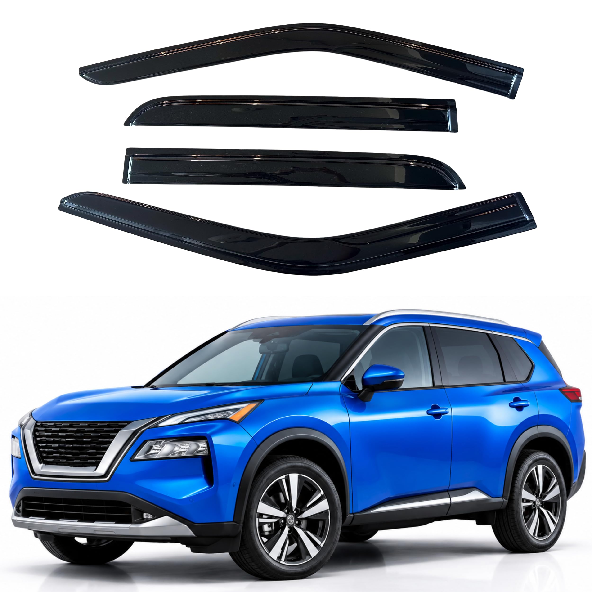 IG Window Visors Fit for 2021-2026 Nissan Rogue, Out-Channel Rain Guards Vent Wind Deflectors 4PC, Car Accessories for 21-26 Rogue (Excludes Sport &amp; Select)