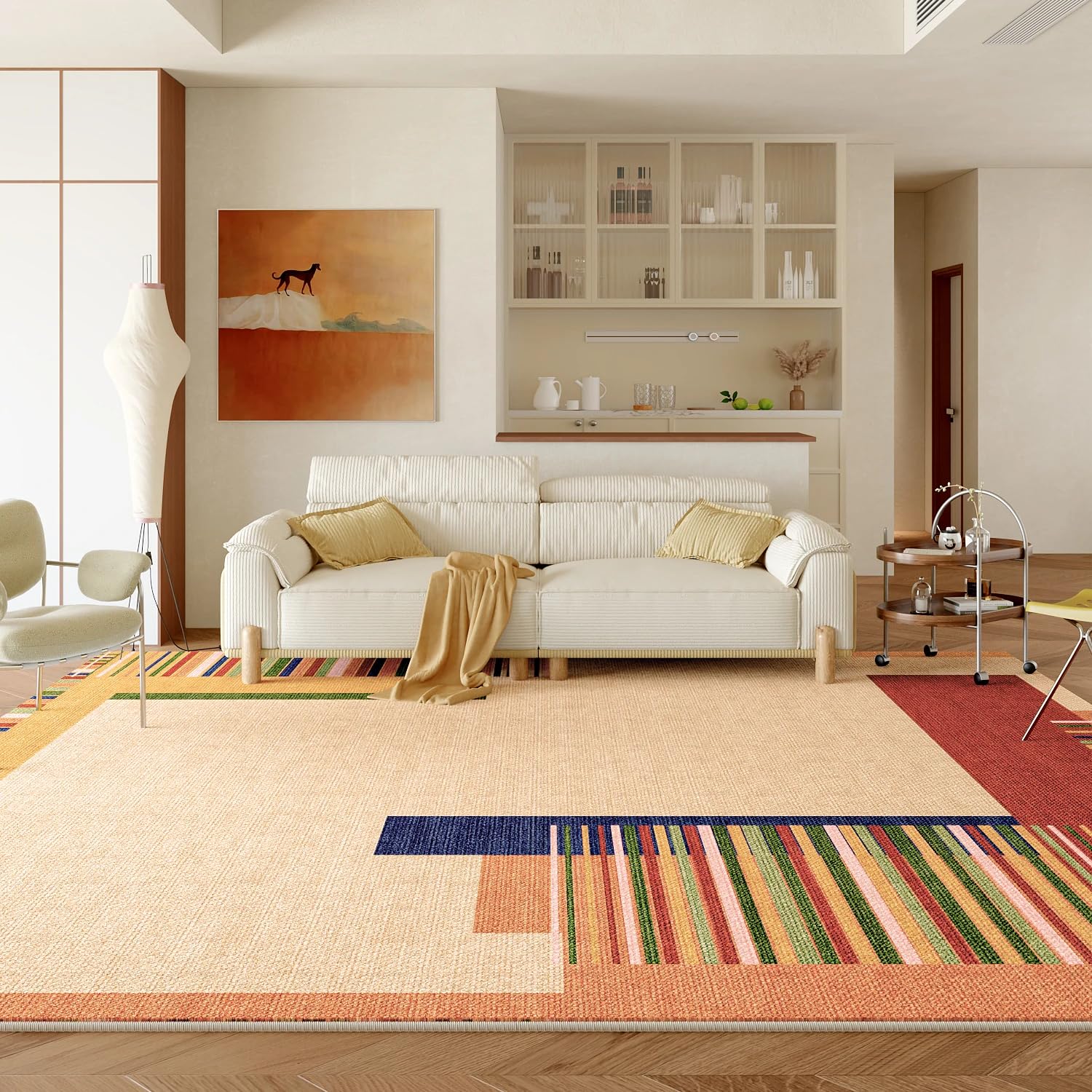 Tapis en peluche pour chambre à coucher et salon moderne moelleux