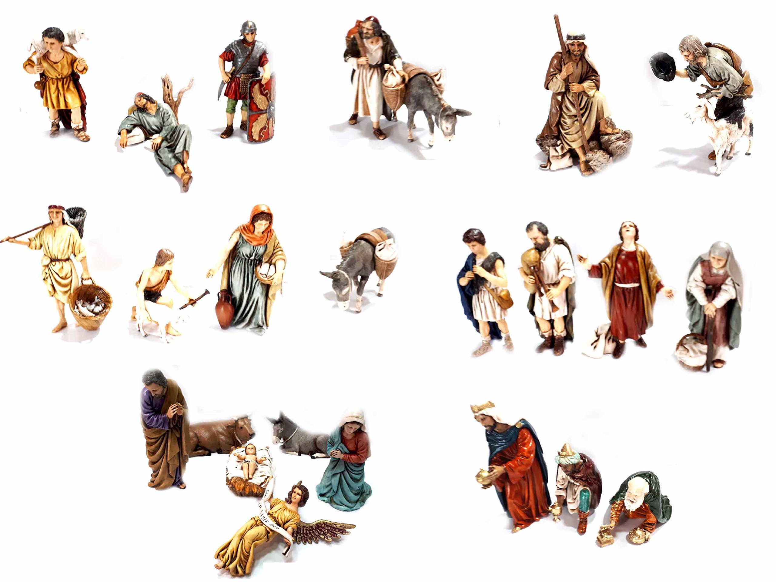 Sie erhalten 23 Hirten aus Kunststoff LANDI Höhe 13 cm Geburt Maria Giuseppe Jesu Engel Bue Esel Hirten für Krippe S. GREGORIO ARMENO erhalten Sie einen kostenlosen Schlüsselanhänger