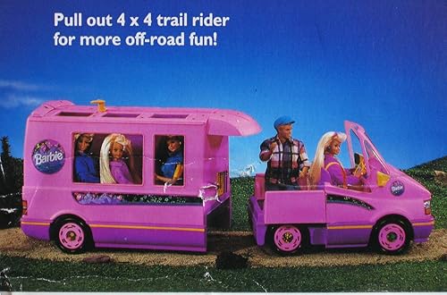 Miniatura 4 de Barbie Starlight Motor Casa Rosa Vehículo Autocaravana Van con tienda de campaña &amp; Trail Rider "Jeep (1993)