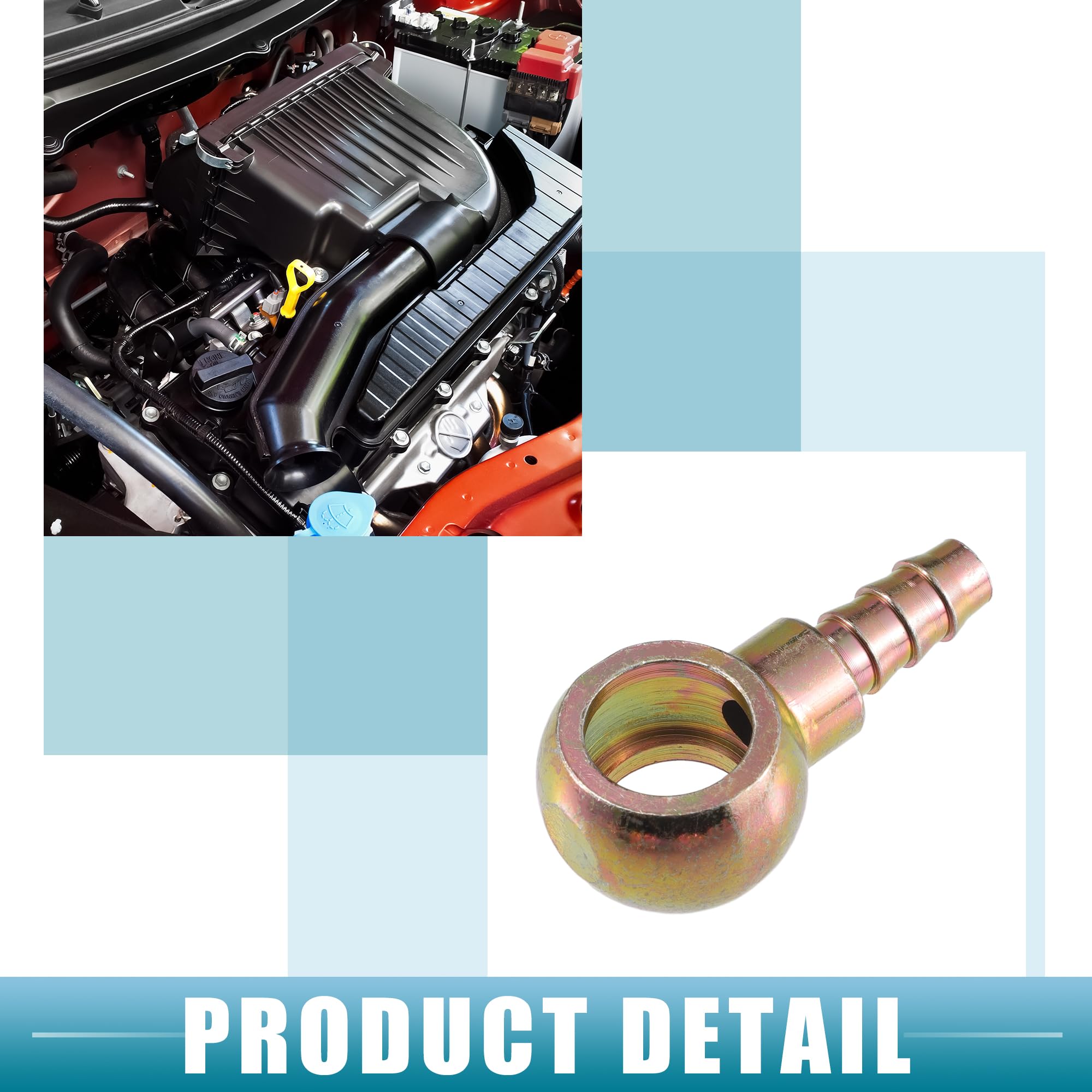 Aazon.co: A ABSOPRO Universal Banjo Bolt 8 OD Banjo Bolt Hose Barb - View #5