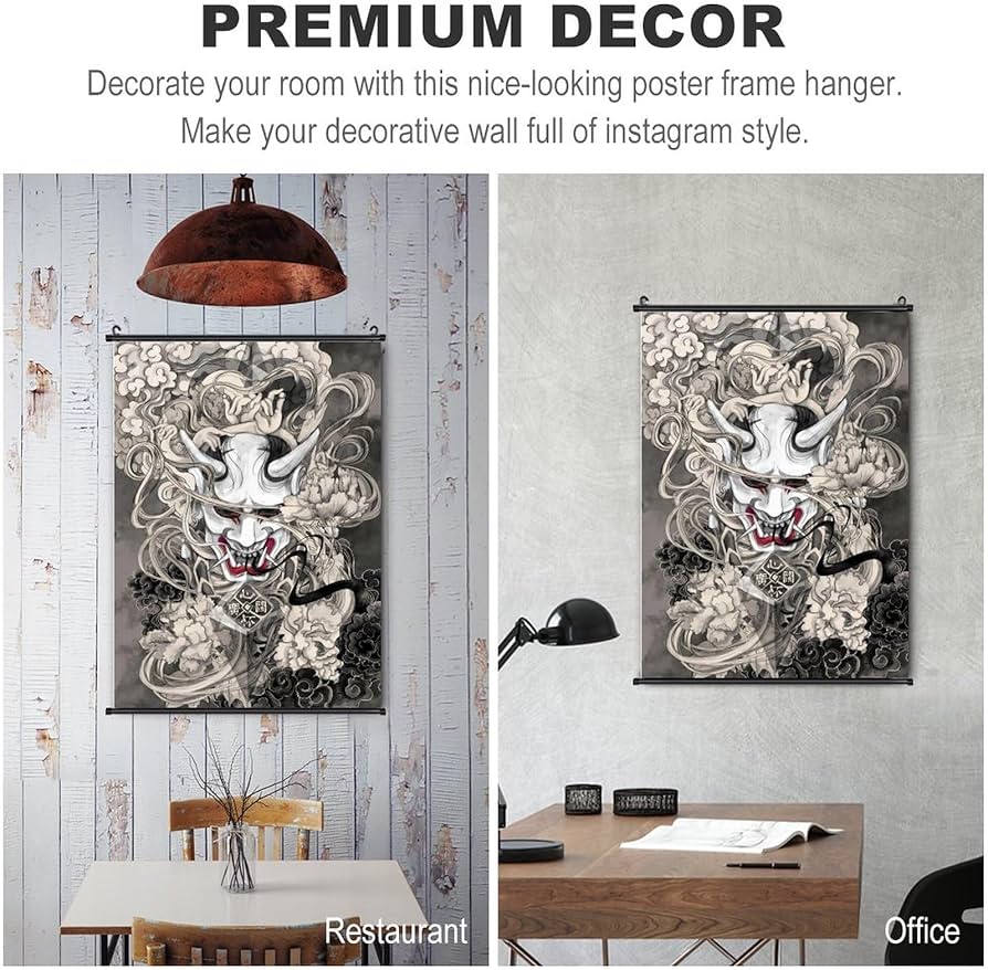 Amazon.co.jp: タペストリー 掛ける絵 ポスター 和風 和柄 鬼の面 雲柄