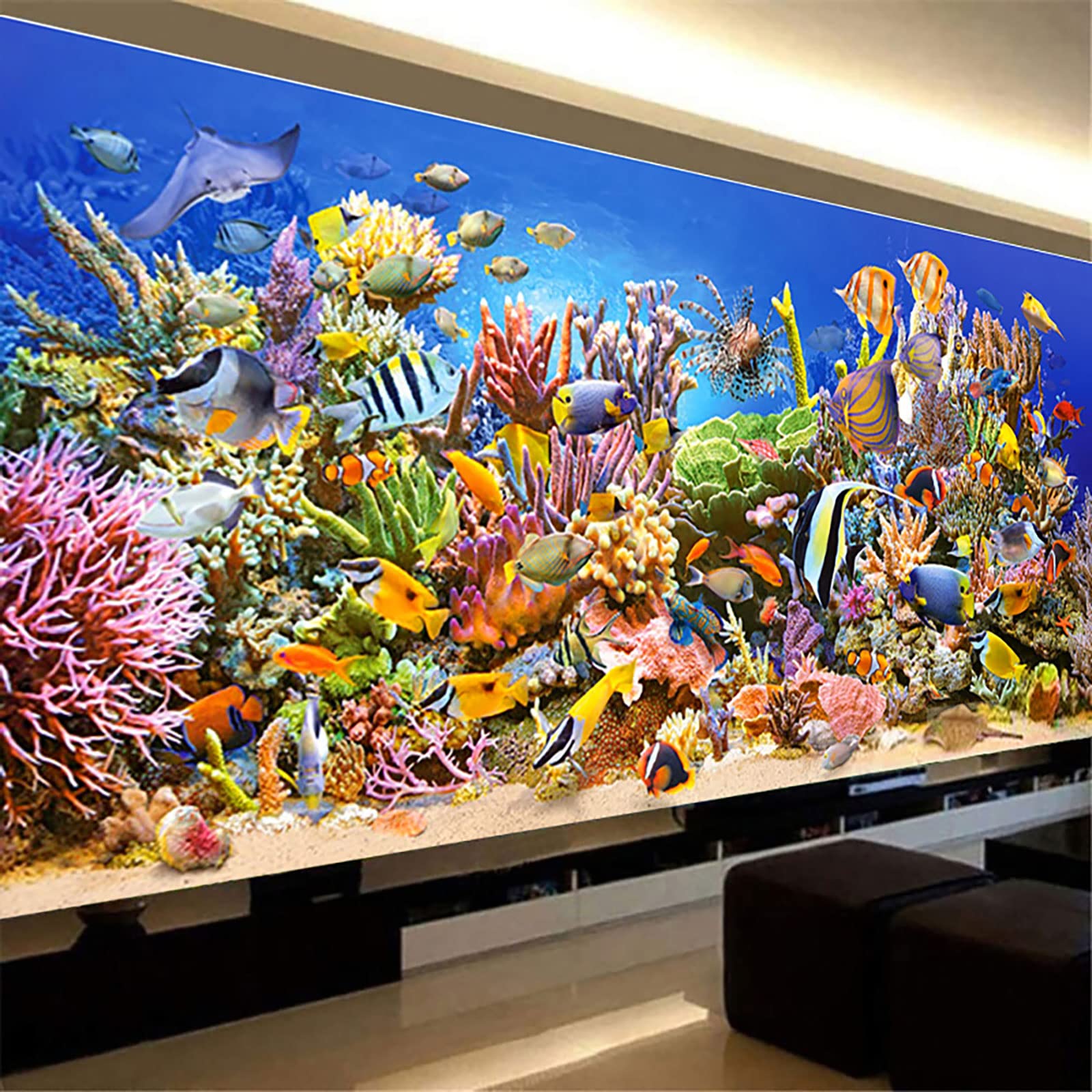 Instarry 5D Diamond Painting Kits Full Drill Underwater World Coral Reef Mosaic Crystal Embroidery Home Decorations 59.1x23.6 inch