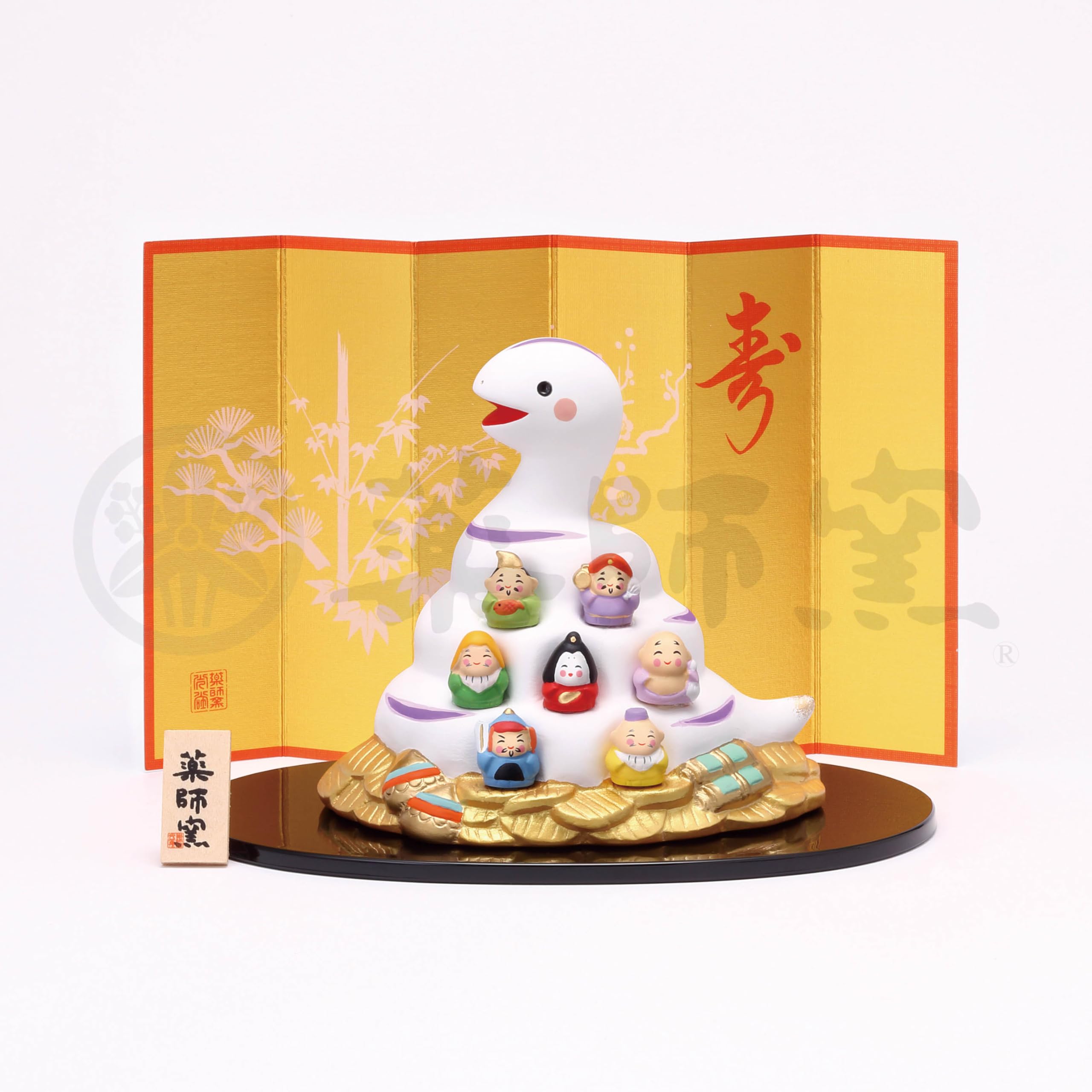 Yakushi Kiln 2025 Year of Snake Zodiac Seven Lucky Gods Ceramic Figurine Japan