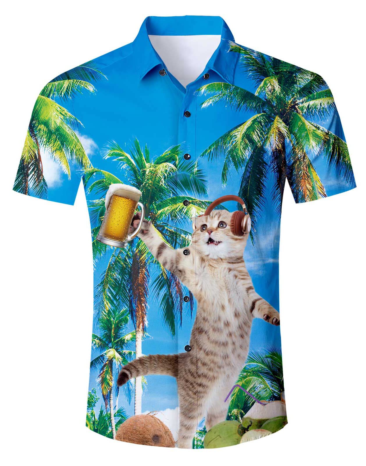TUONROAD Hawaiihemd Herren 3D Funky Shirt Hemd Herren Kurzarm Button Down Freizeithemden Hawaii Hemd Männer M-XXL